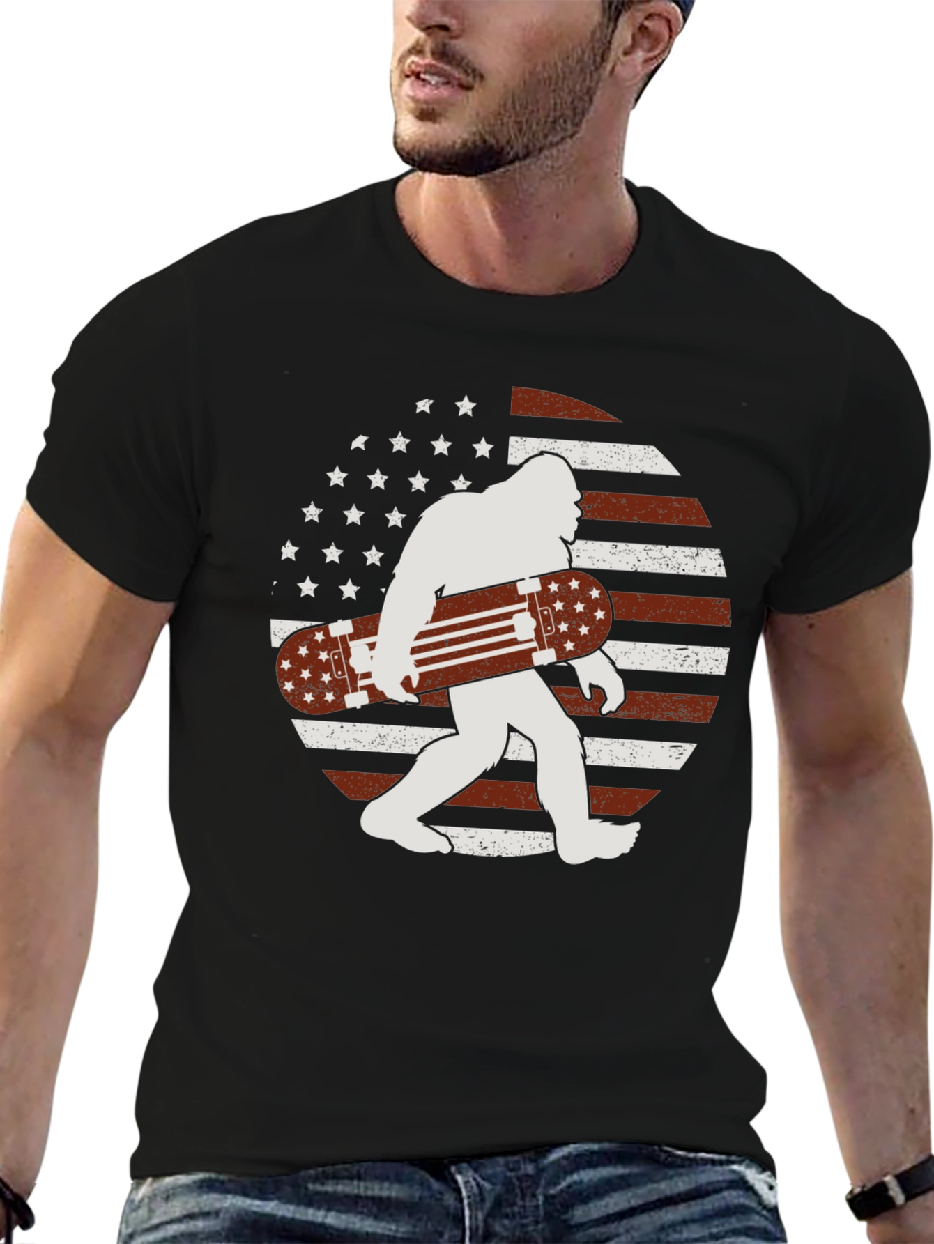 Bigfoot Skateboarder Graphic Tee