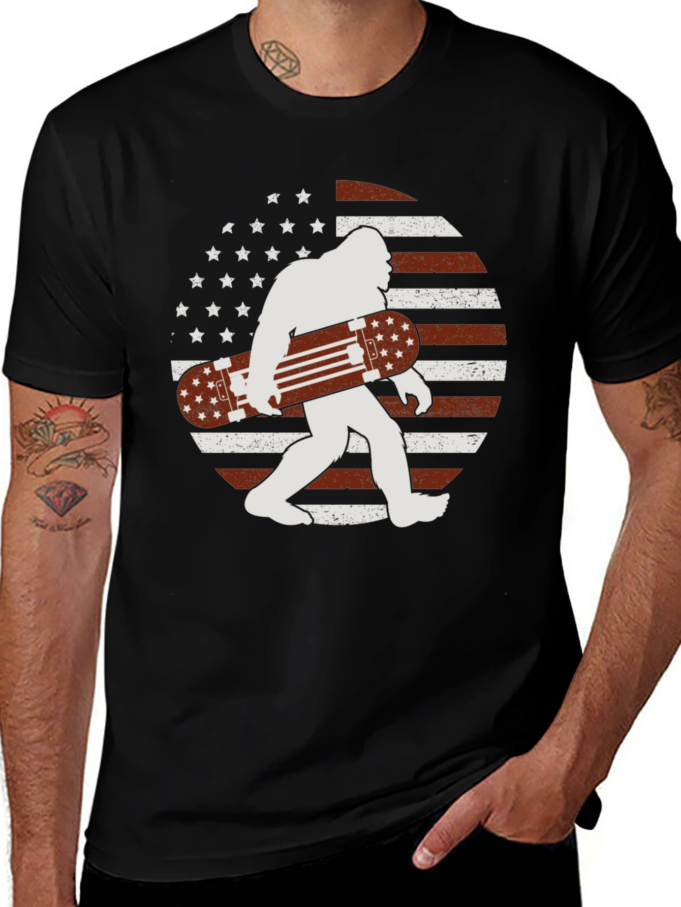 Bigfoot Skateboarder Graphic Tee