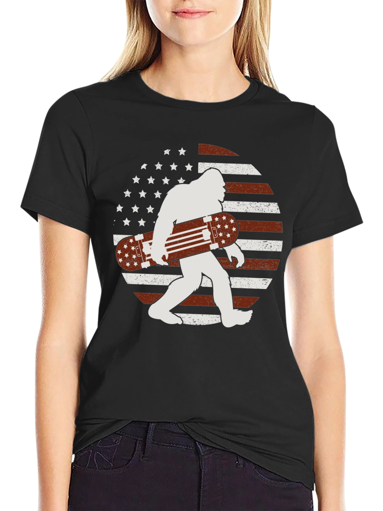 Bigfoot Skateboarder Graphic Tee