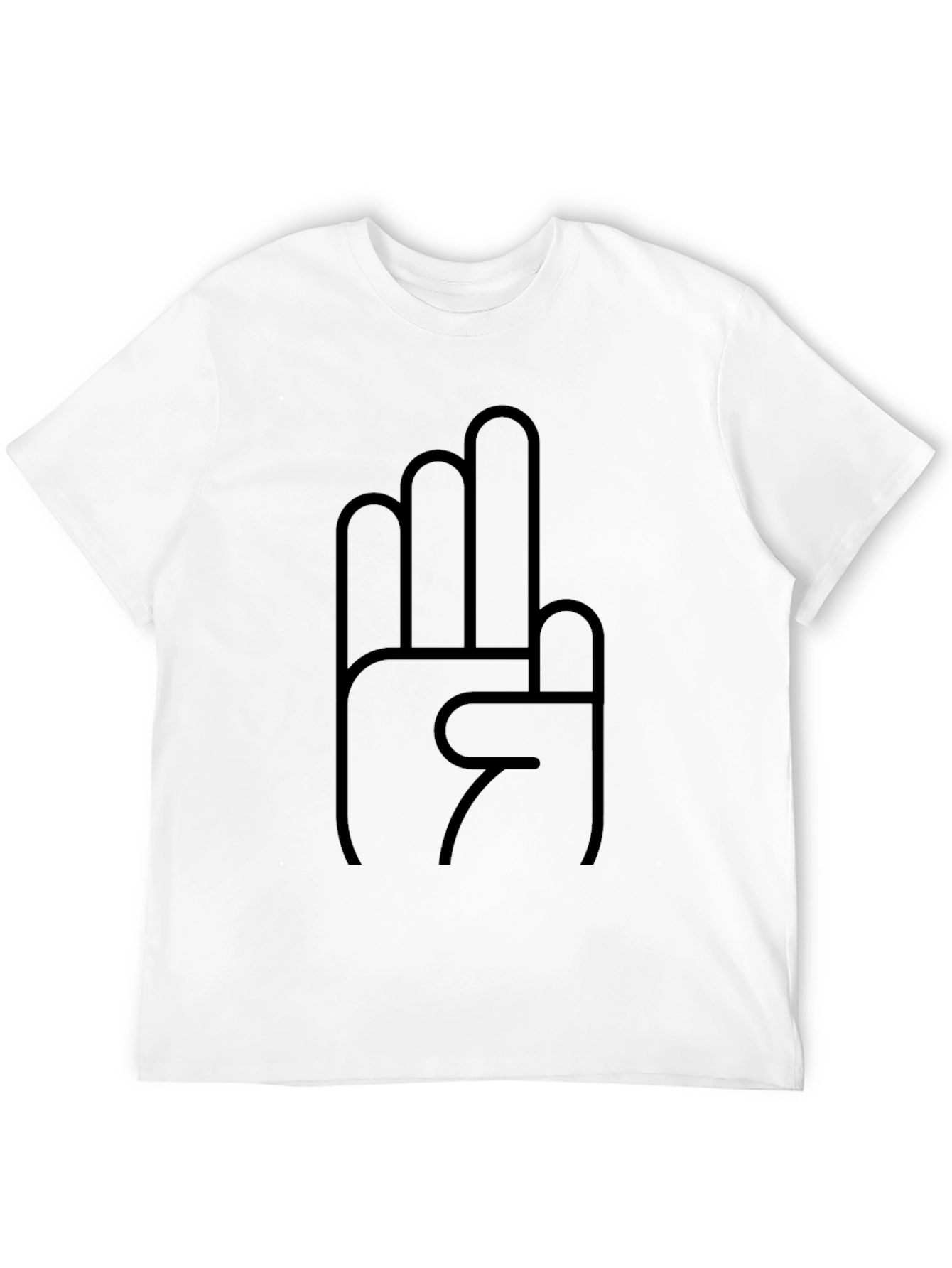 Minimalist Hand Gesture Graphic Tee - Black