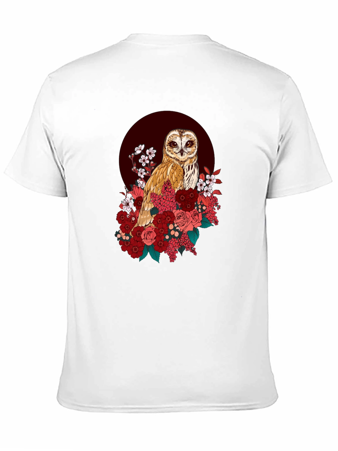 Owl & Floral Graphic T-Shirt