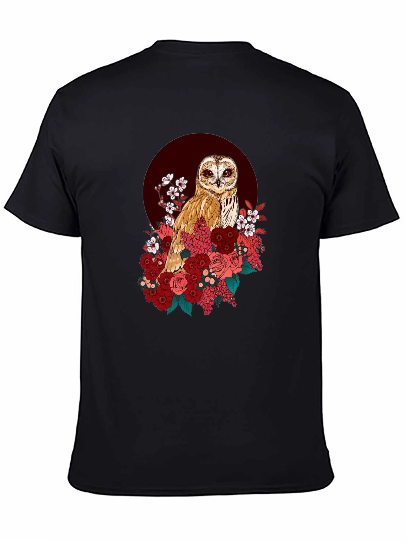 Owl & Floral Graphic T-Shirt