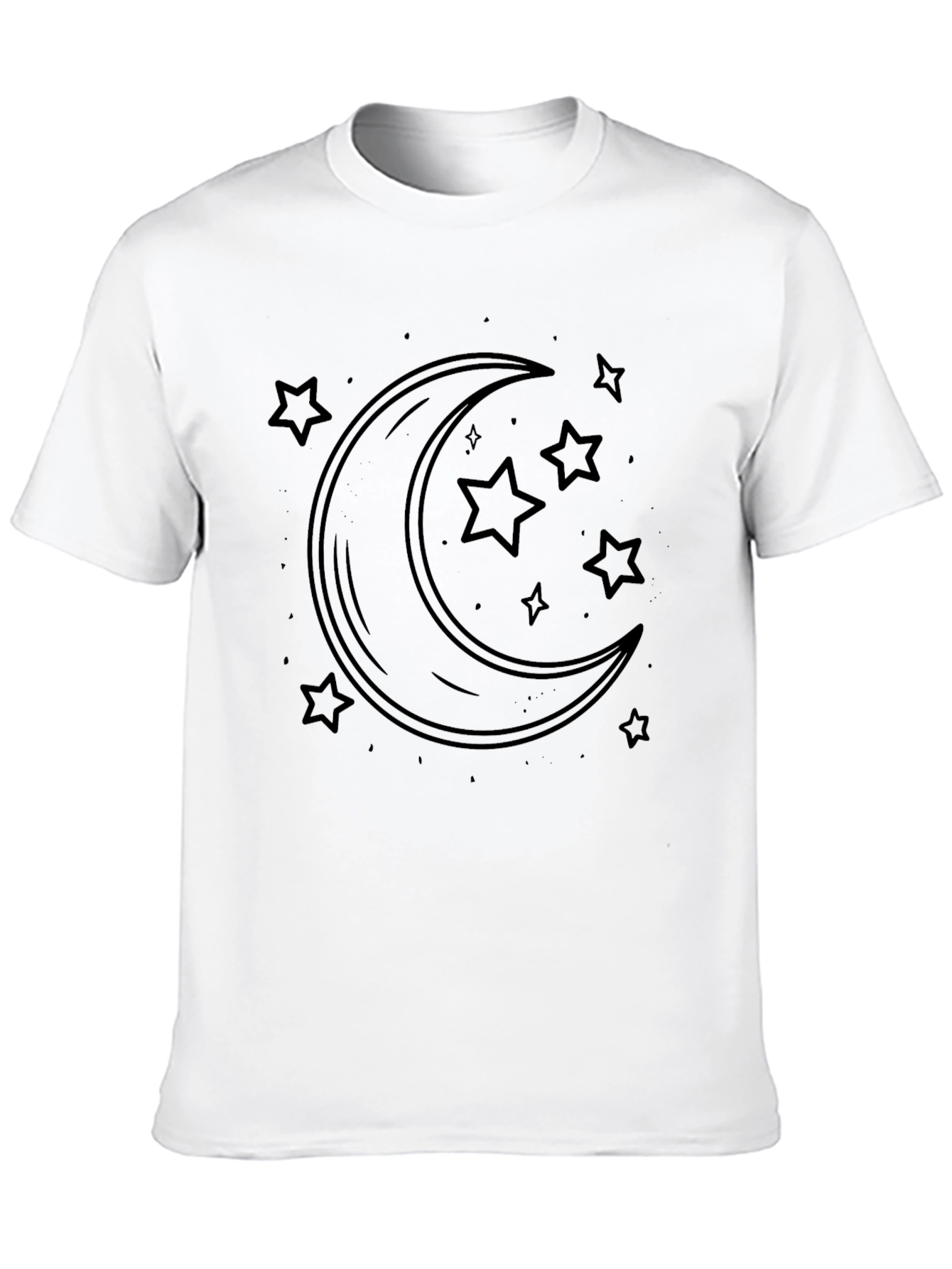 Celestial Moon & Stars Black T-Shirt
