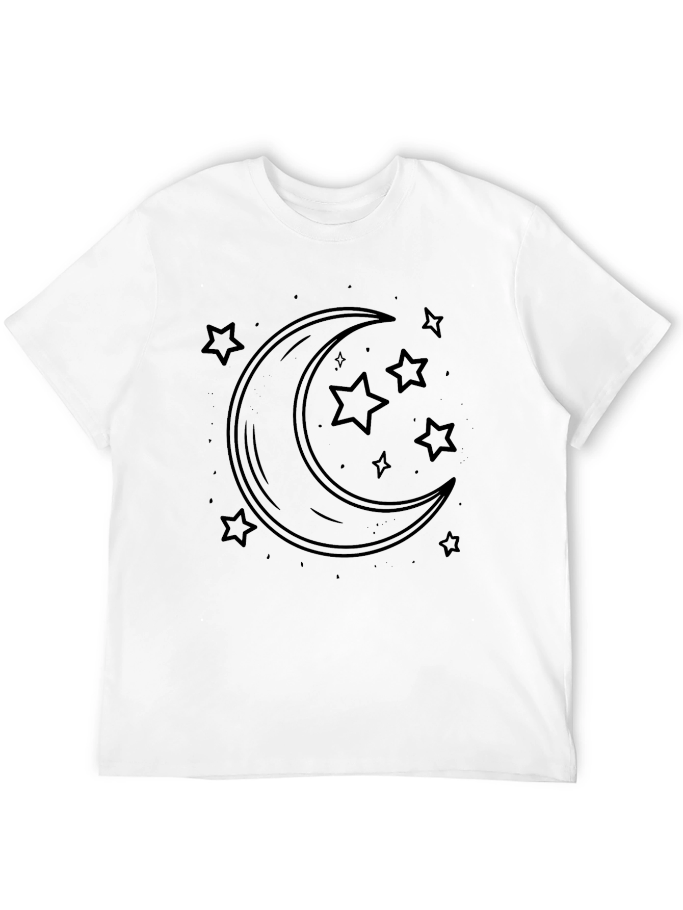 Celestial Moon & Stars Black T-Shirt