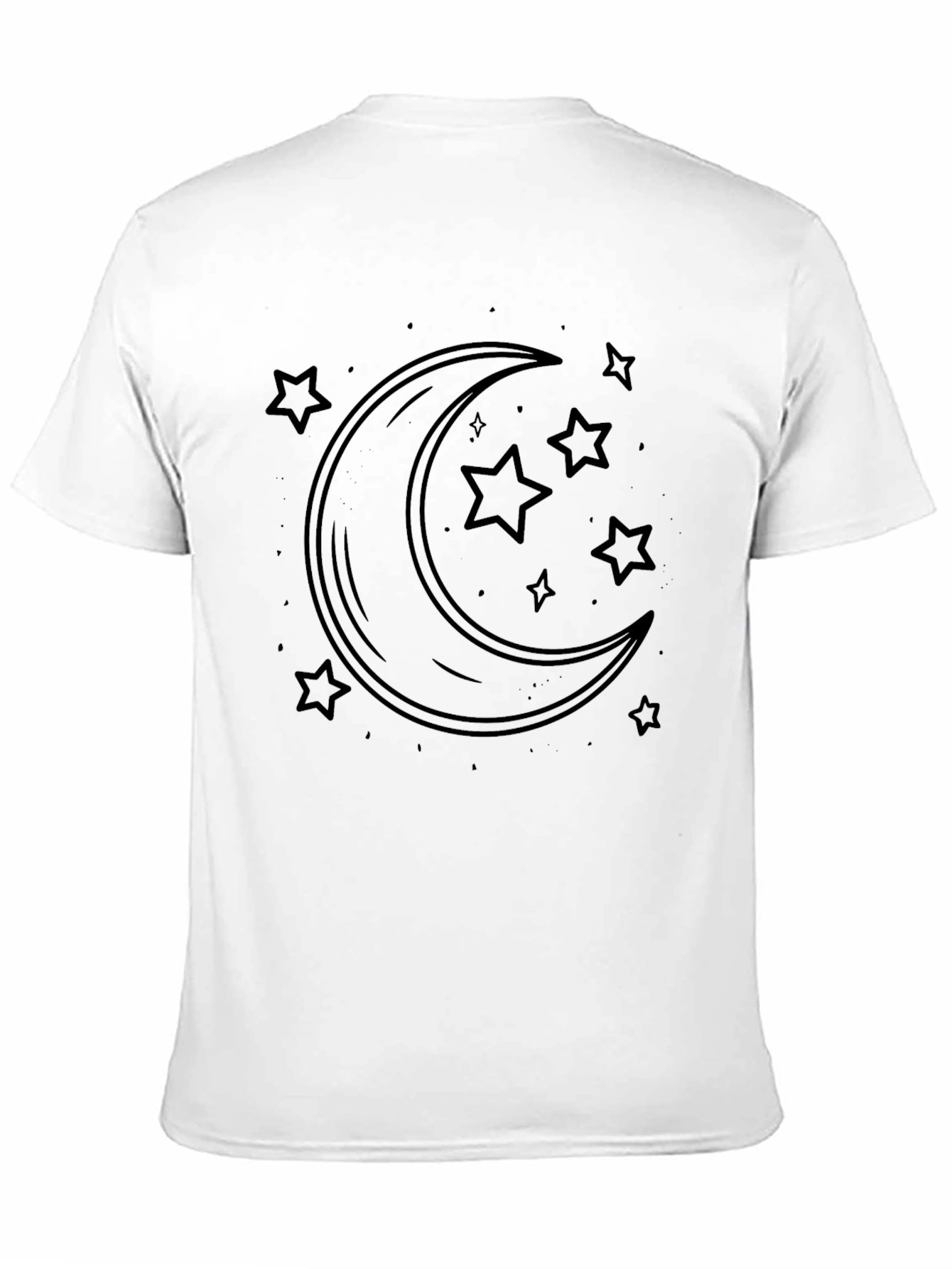 Celestial Moon & Stars Black T-Shirt