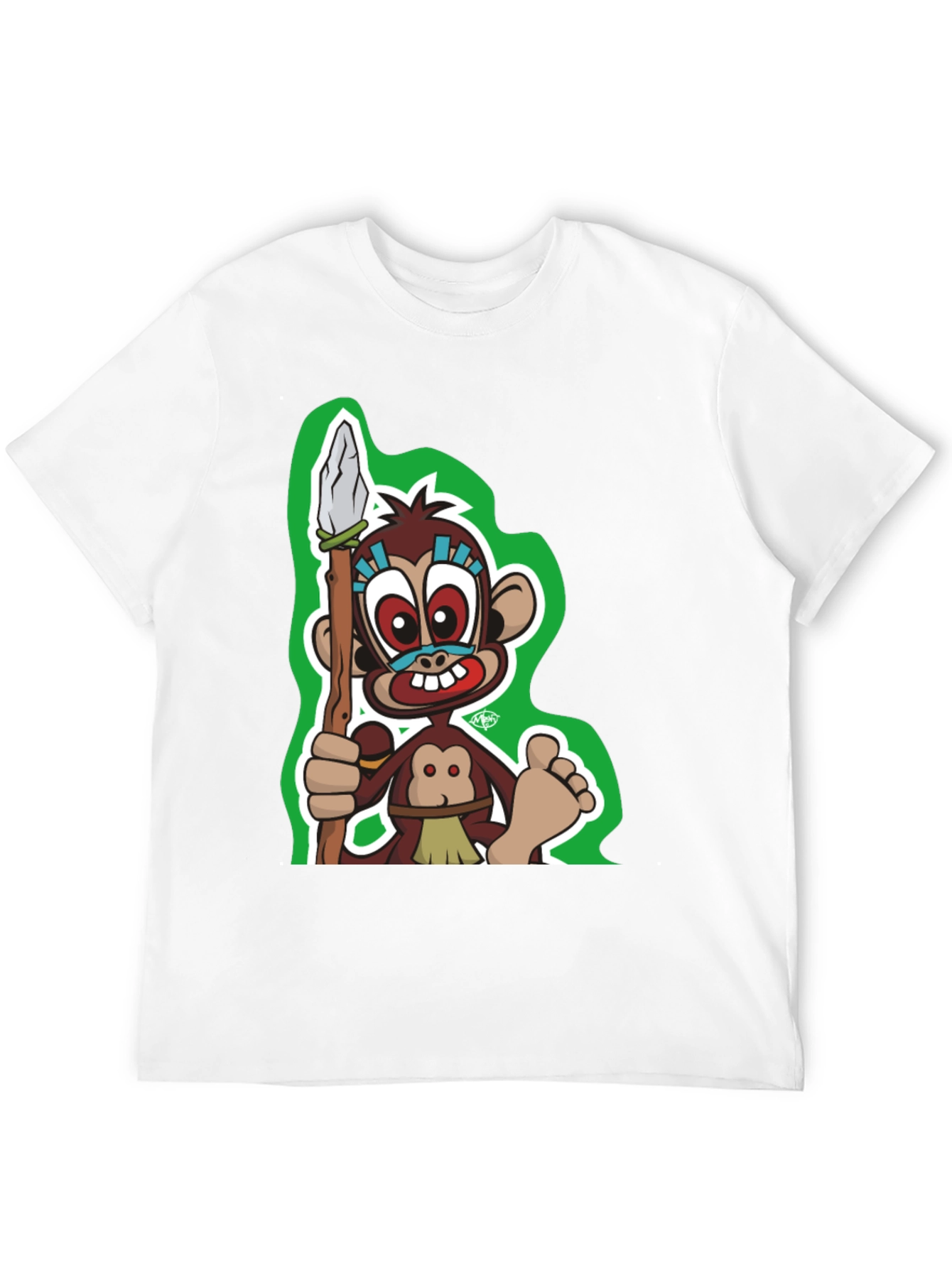 Monkey Cartoon Graphic Black T-Shirt