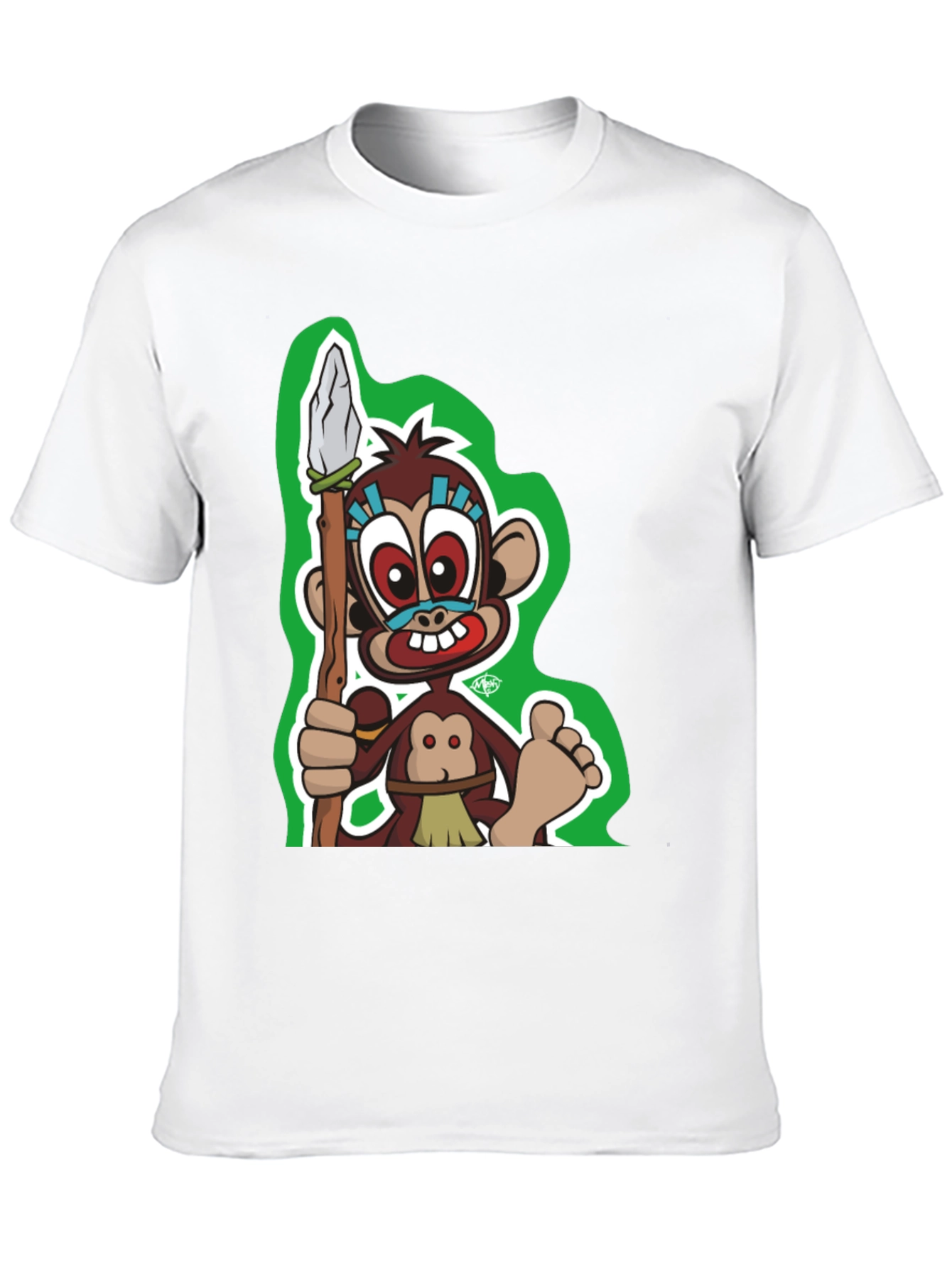 Monkey Cartoon Graphic Black T-Shirt