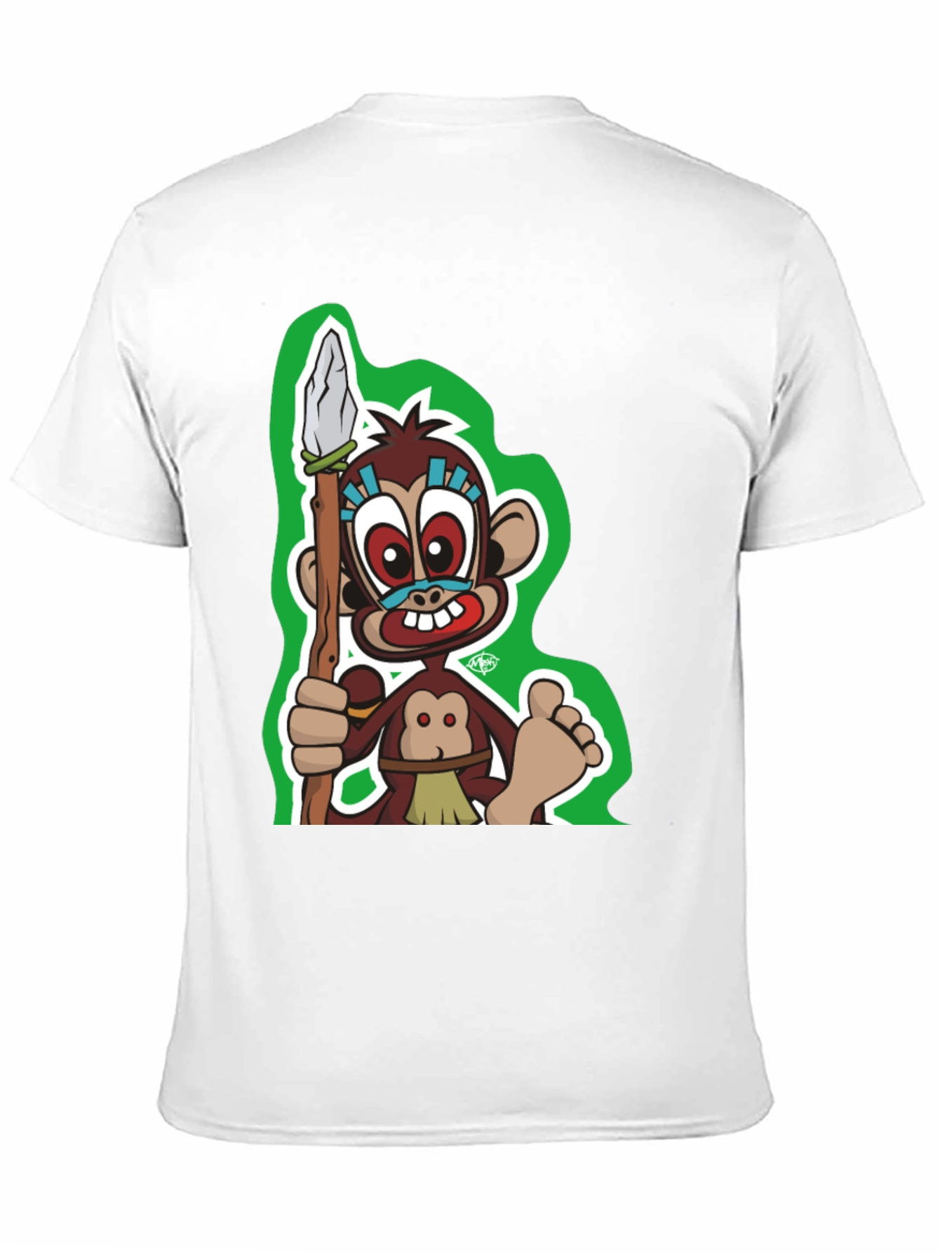 Monkey Cartoon Graphic Black T-Shirt