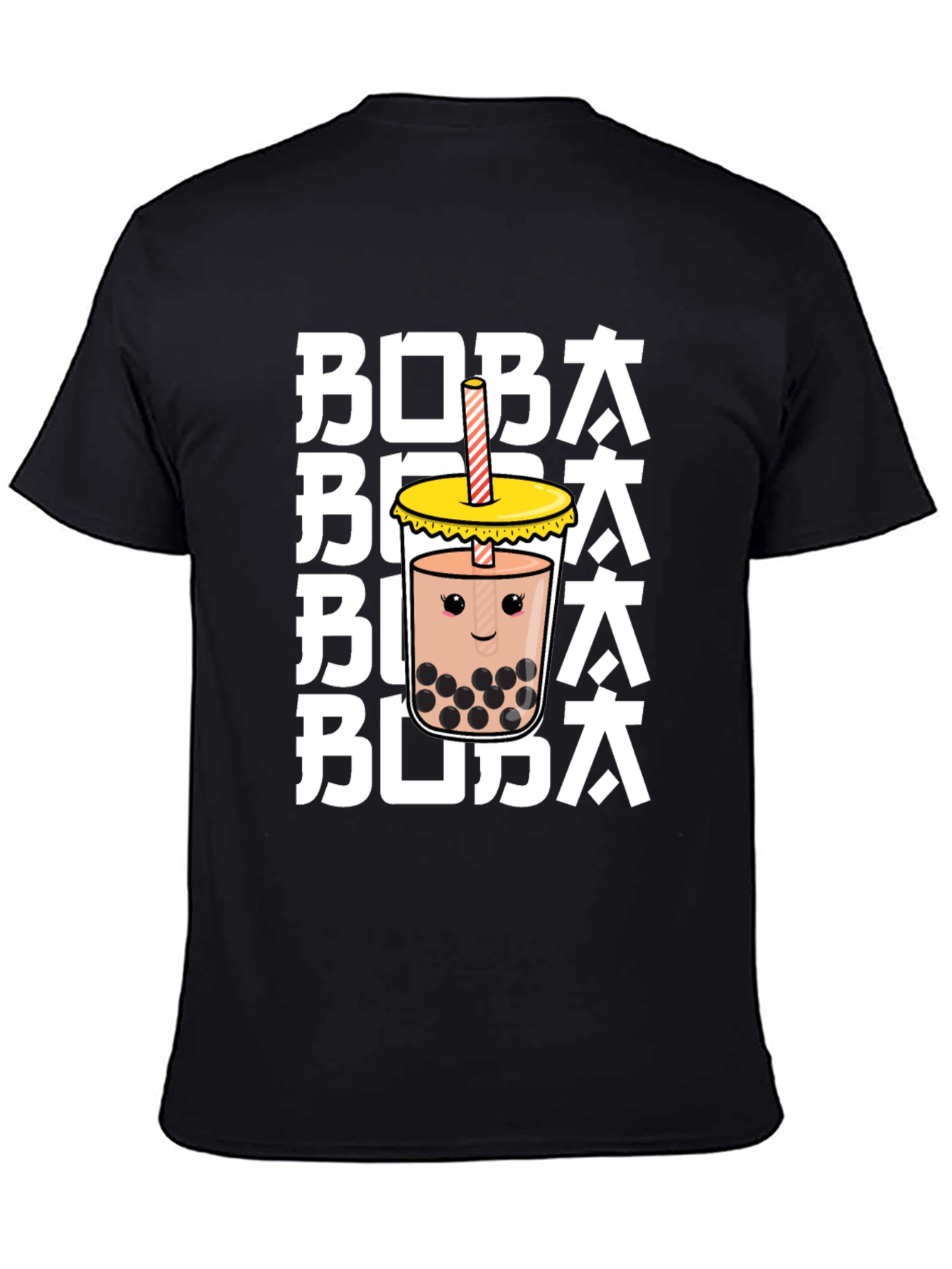 Cute Boba Tea Graphic Tee - Unisex Black T-Shirt