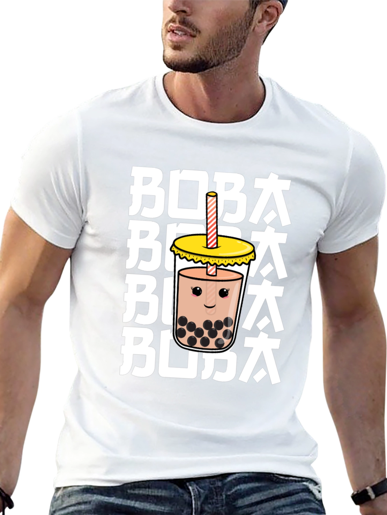 Cute Boba Tea Graphic Tee - Unisex Black T-Shirt