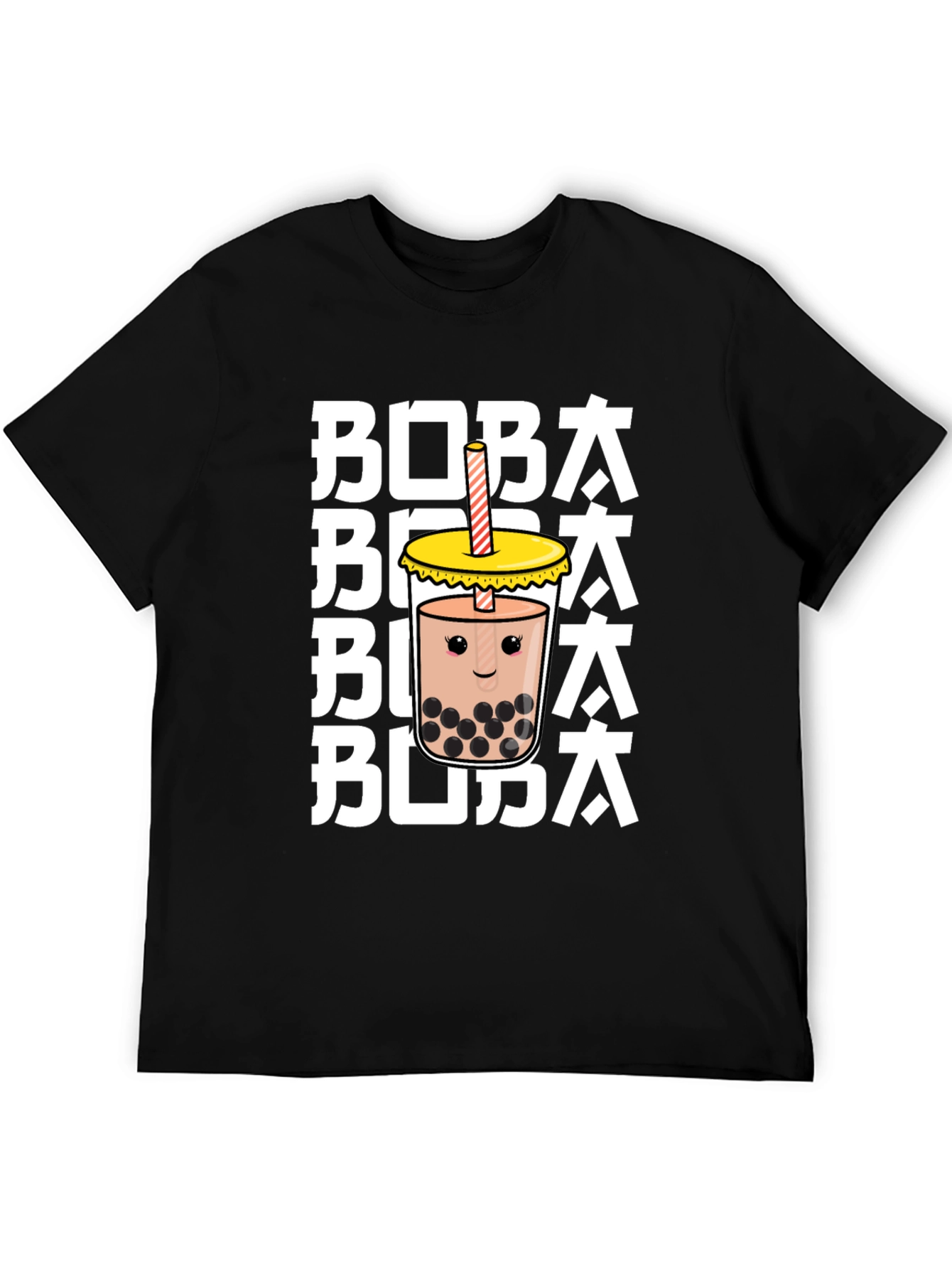 Cute Boba Tea Graphic Tee - Unisex Black T-Shirt