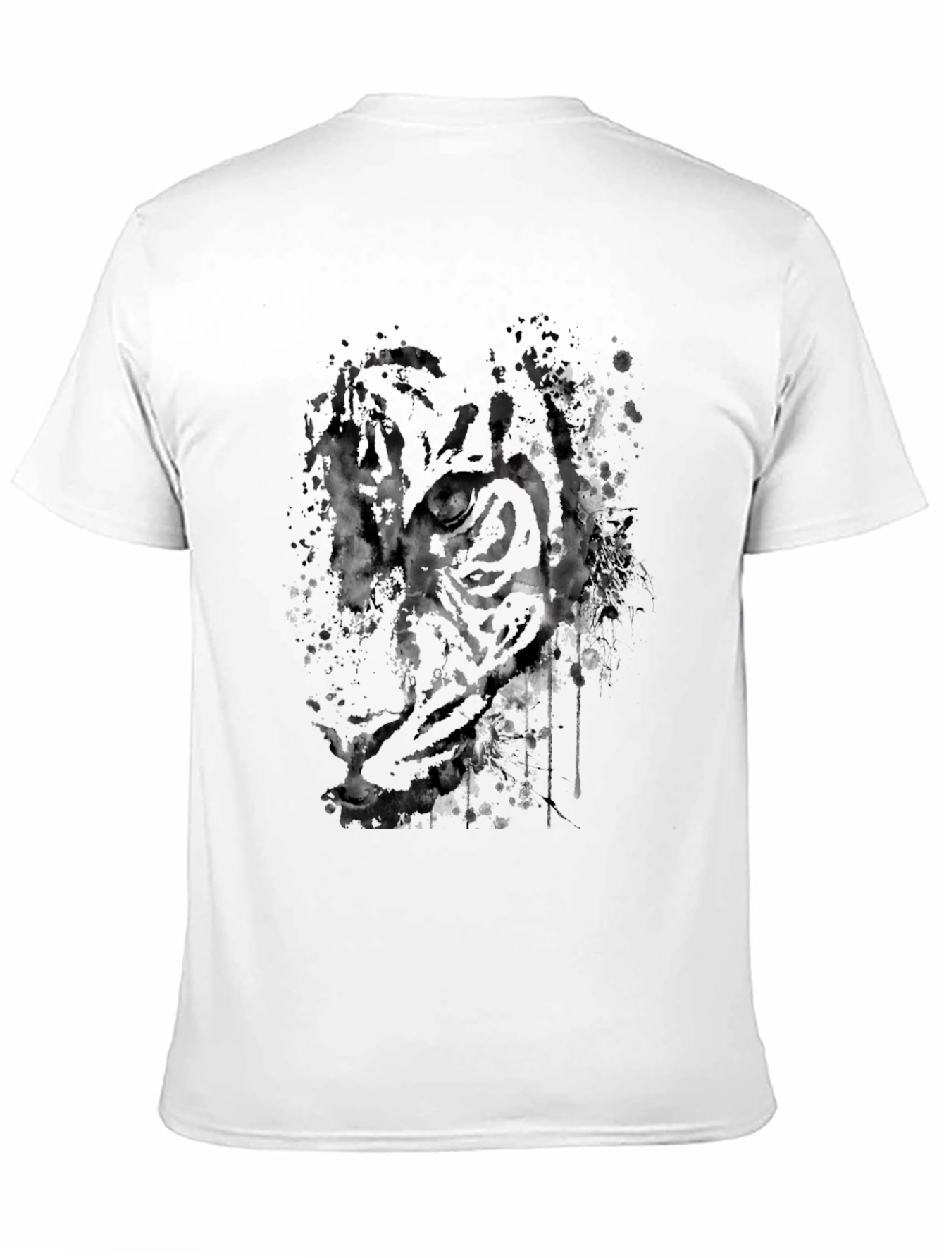 Abstract Tiger Graphic Black T-Shirt