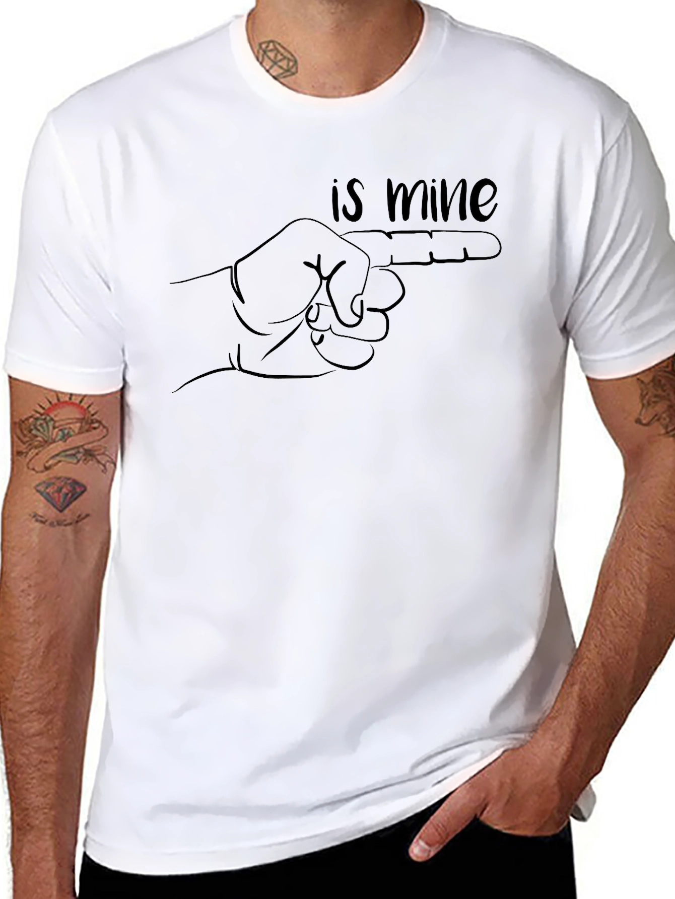 Humorous Is Mine Pointing Finger Graphic Tee