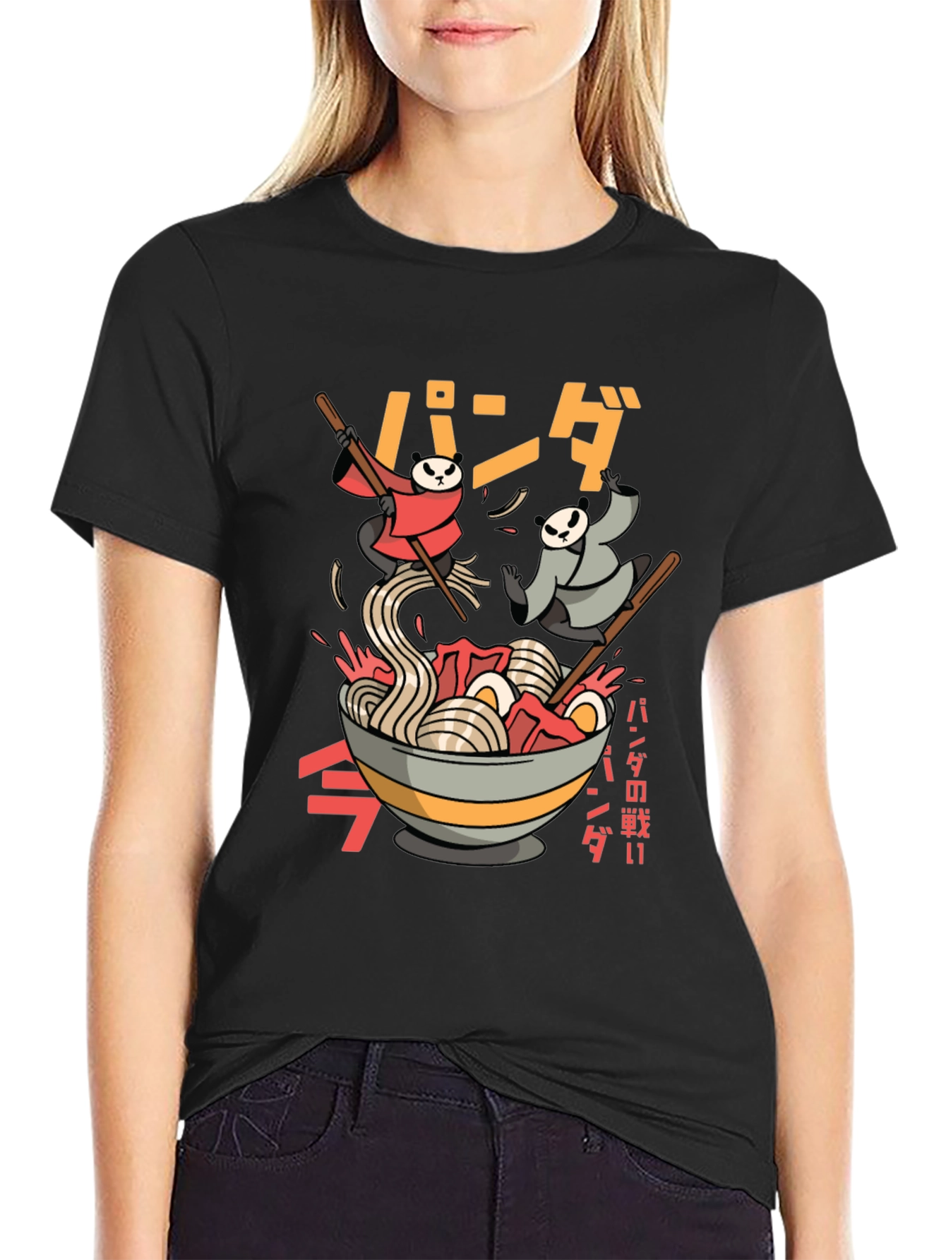 Panda Ramen T-Shirt - Black Graphic Tee