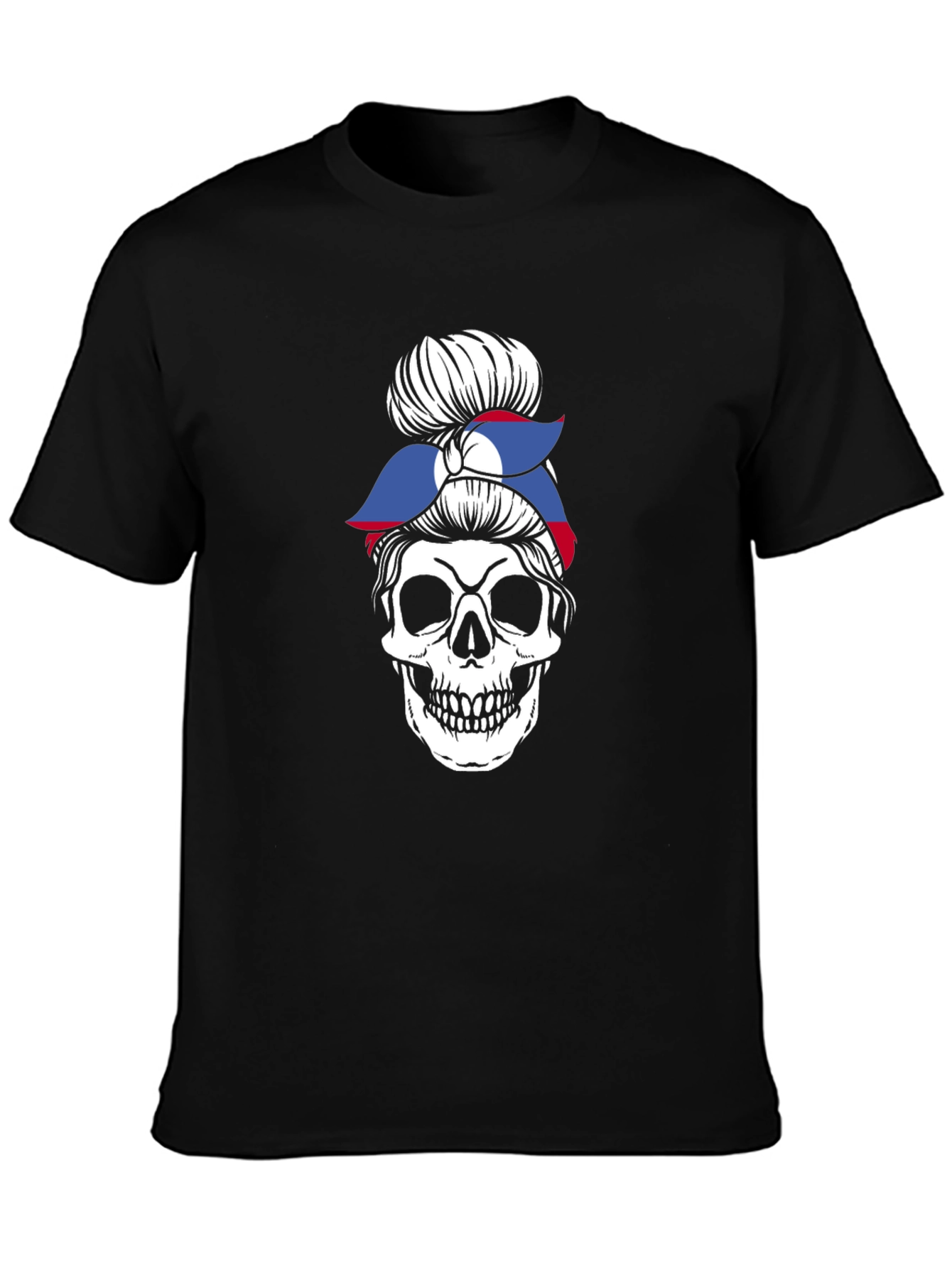 Skull Messy Bun T-Shirt