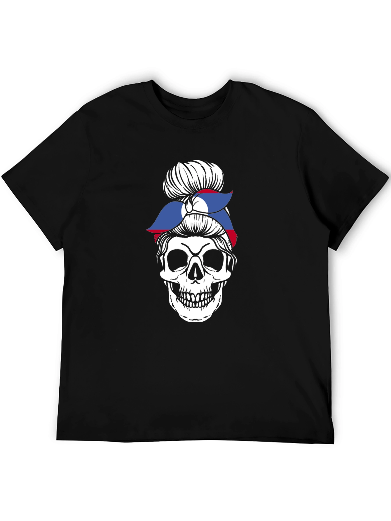 Skull Messy Bun T-Shirt