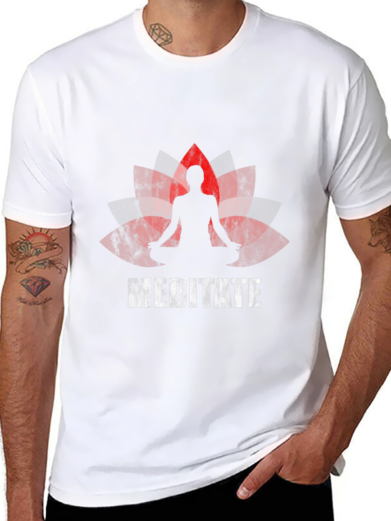 Meditate Lotus Graphic T-Shirt