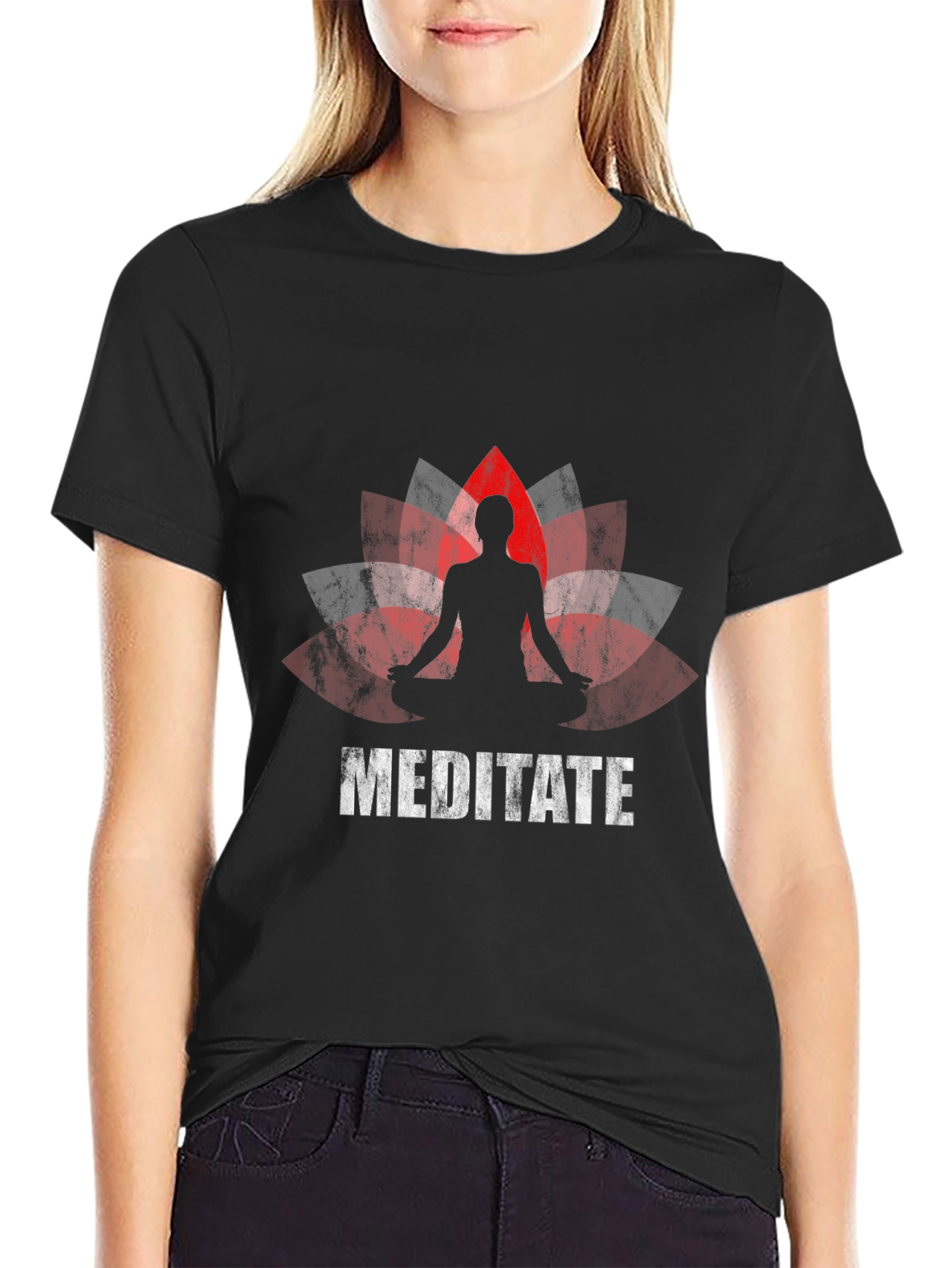 Meditate Lotus Graphic T-Shirt