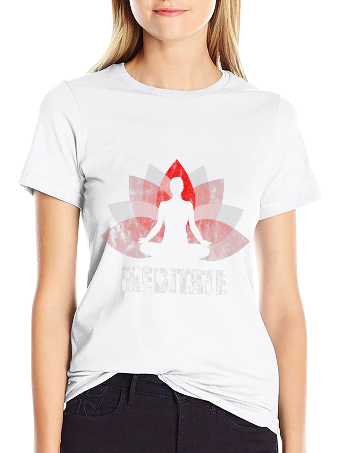 Meditate Lotus Graphic T-Shirt