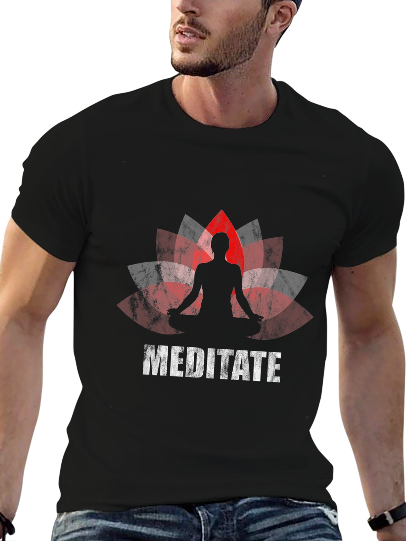 Meditate Lotus Graphic T-Shirt