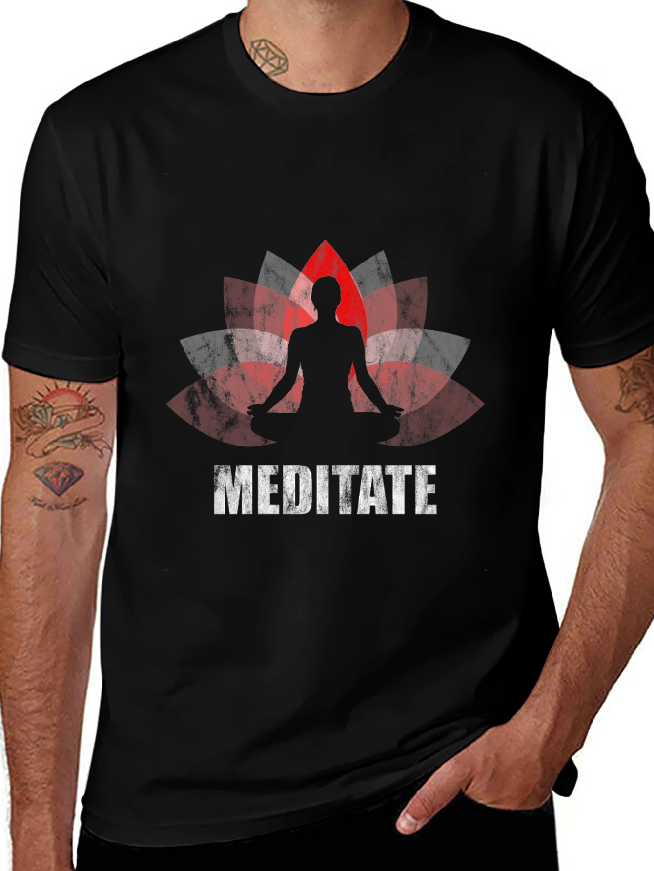 Meditate Lotus Graphic T-Shirt