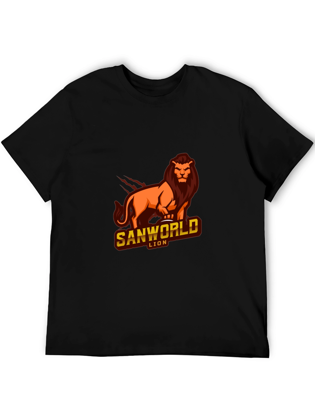 Sanworld Lion Graphic Black T-Shirt