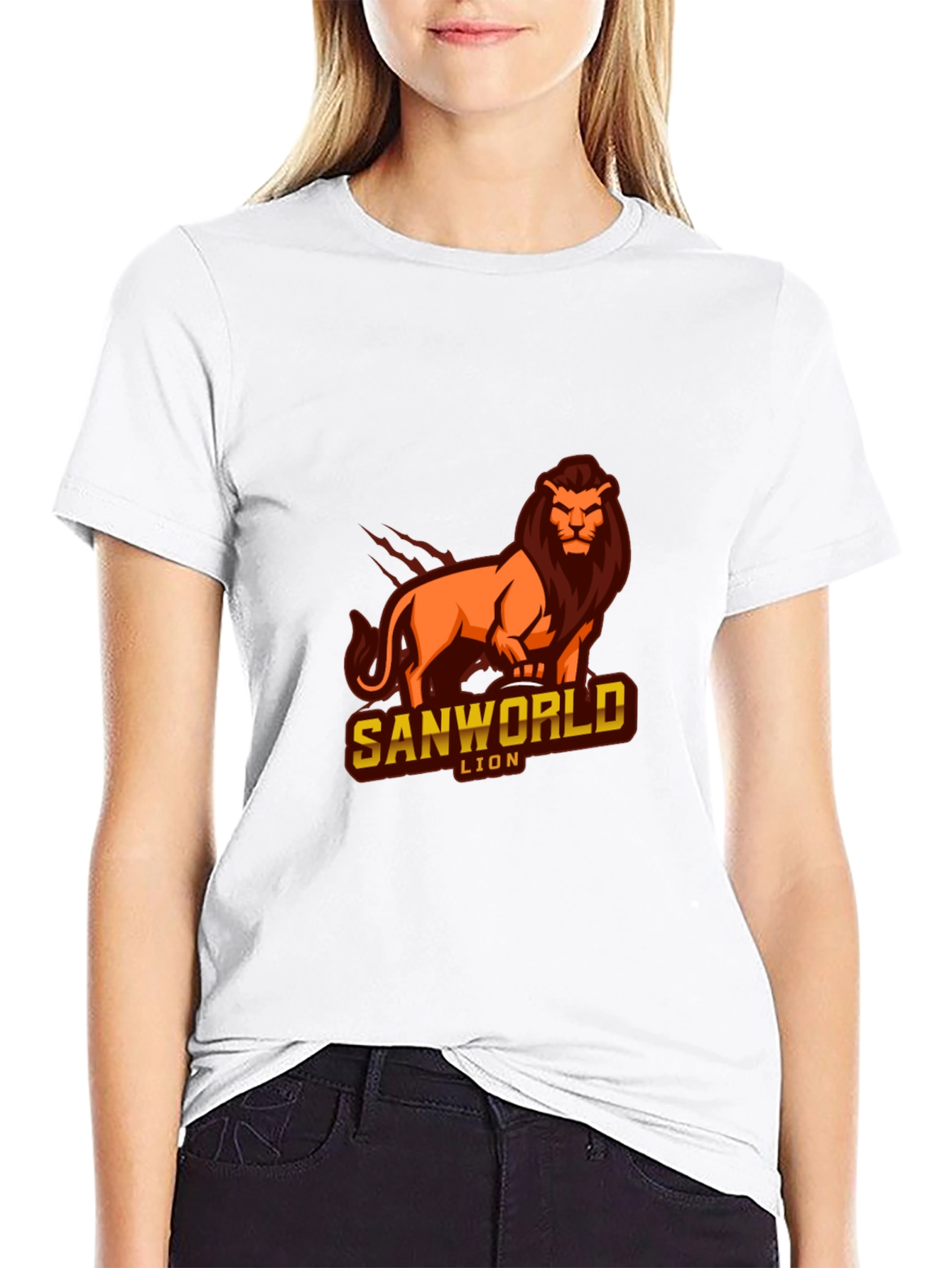 Sanworld Lion Graphic Black T-Shirt