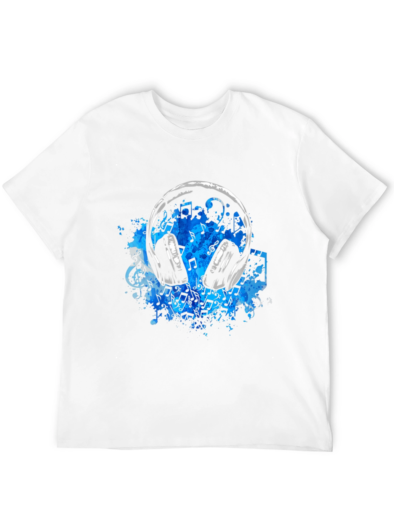 Music Headphones T-Shirt - Black Cotton Tee