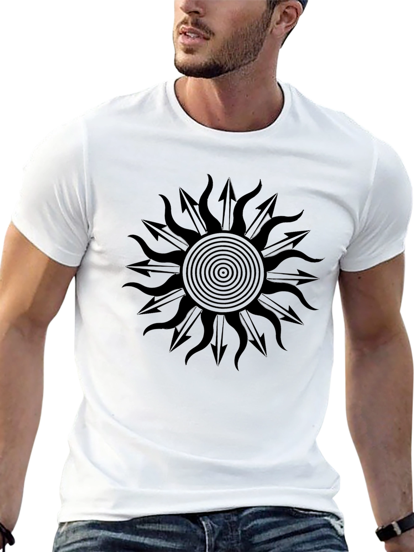 Sun Arrow Graphic Tee - Mens Black Shirt