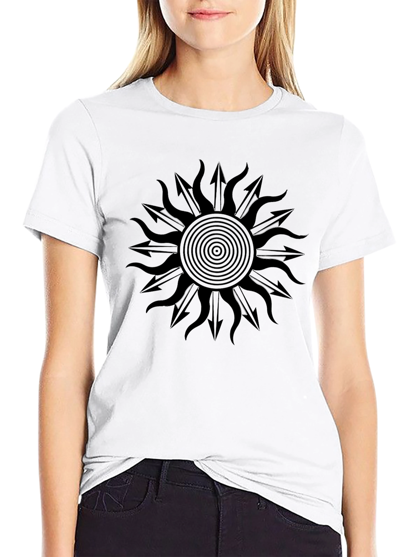 Sun Arrow Graphic Tee - Mens Black Shirt