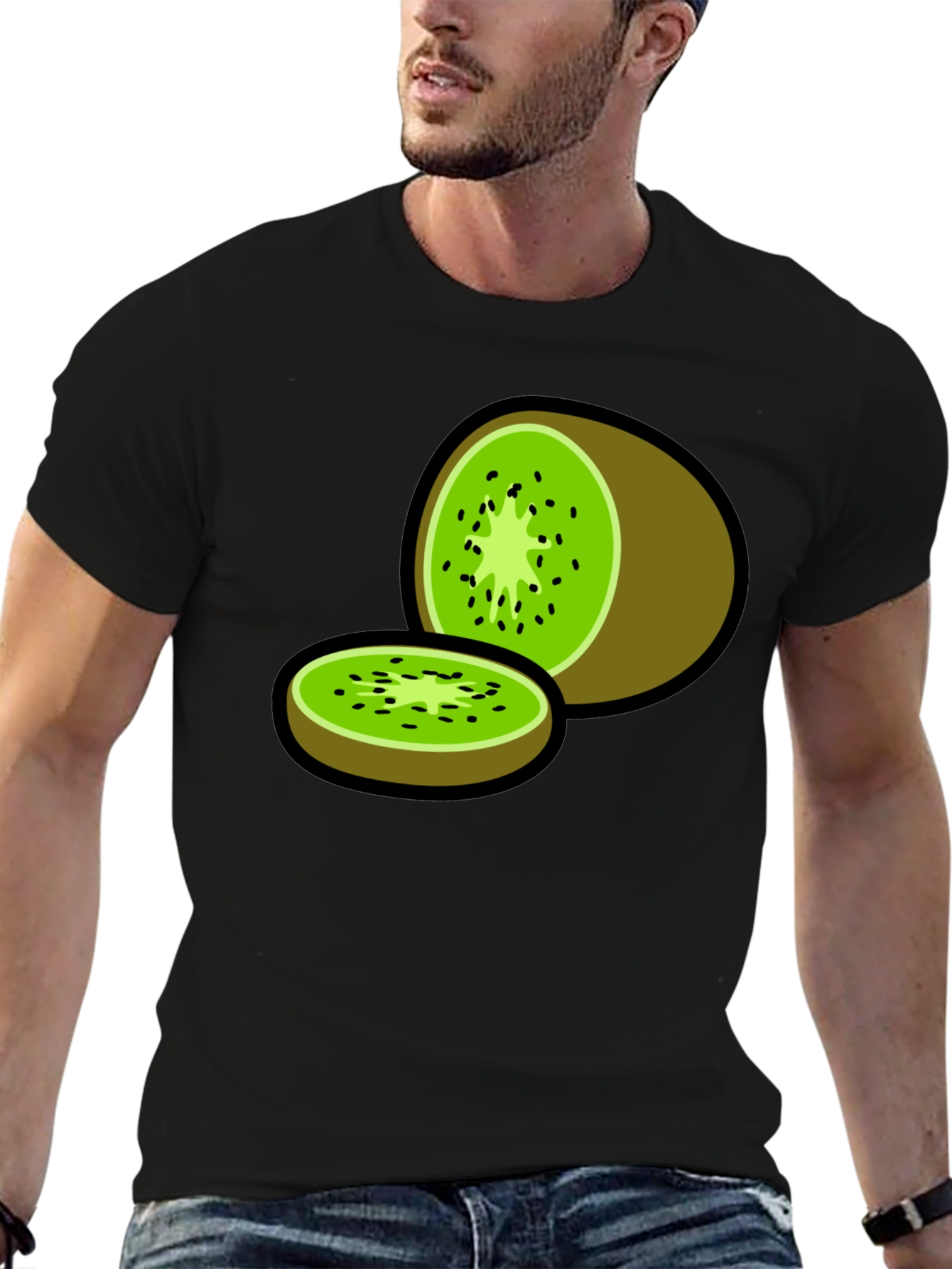 Kiwi Fruit Graphic Print T-Shirt
