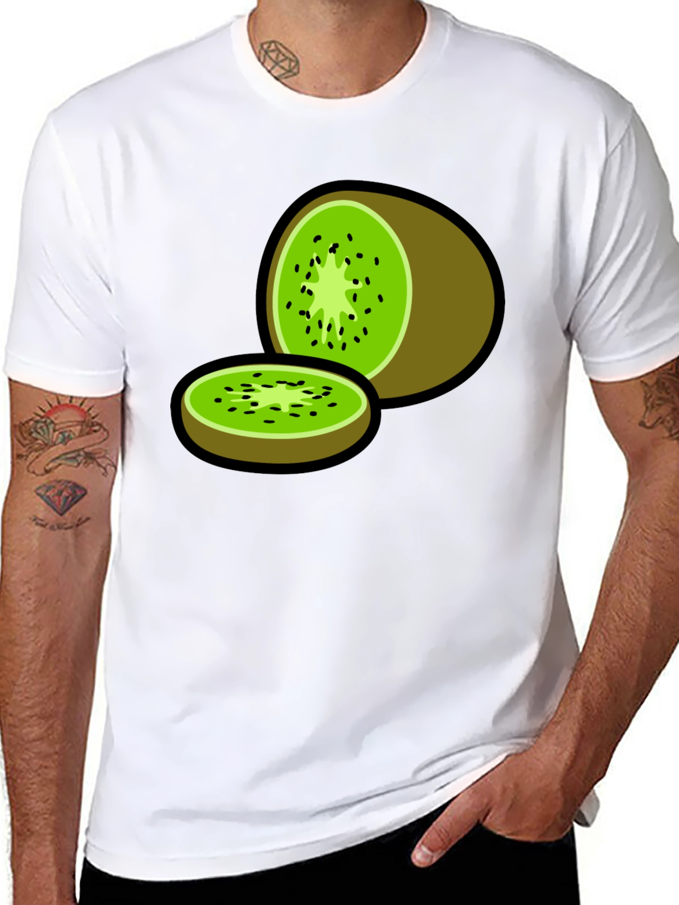 Kiwi Fruit Graphic Print T-Shirt