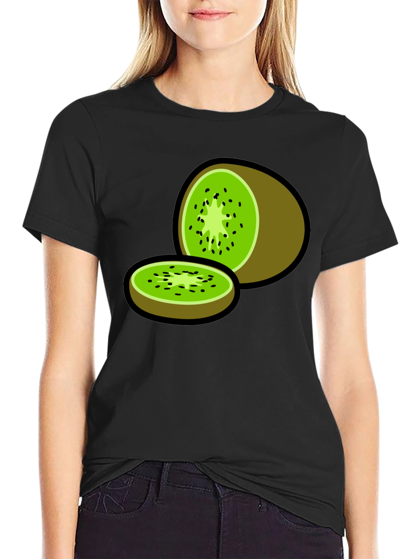 Kiwi Fruit Graphic Print T-Shirt