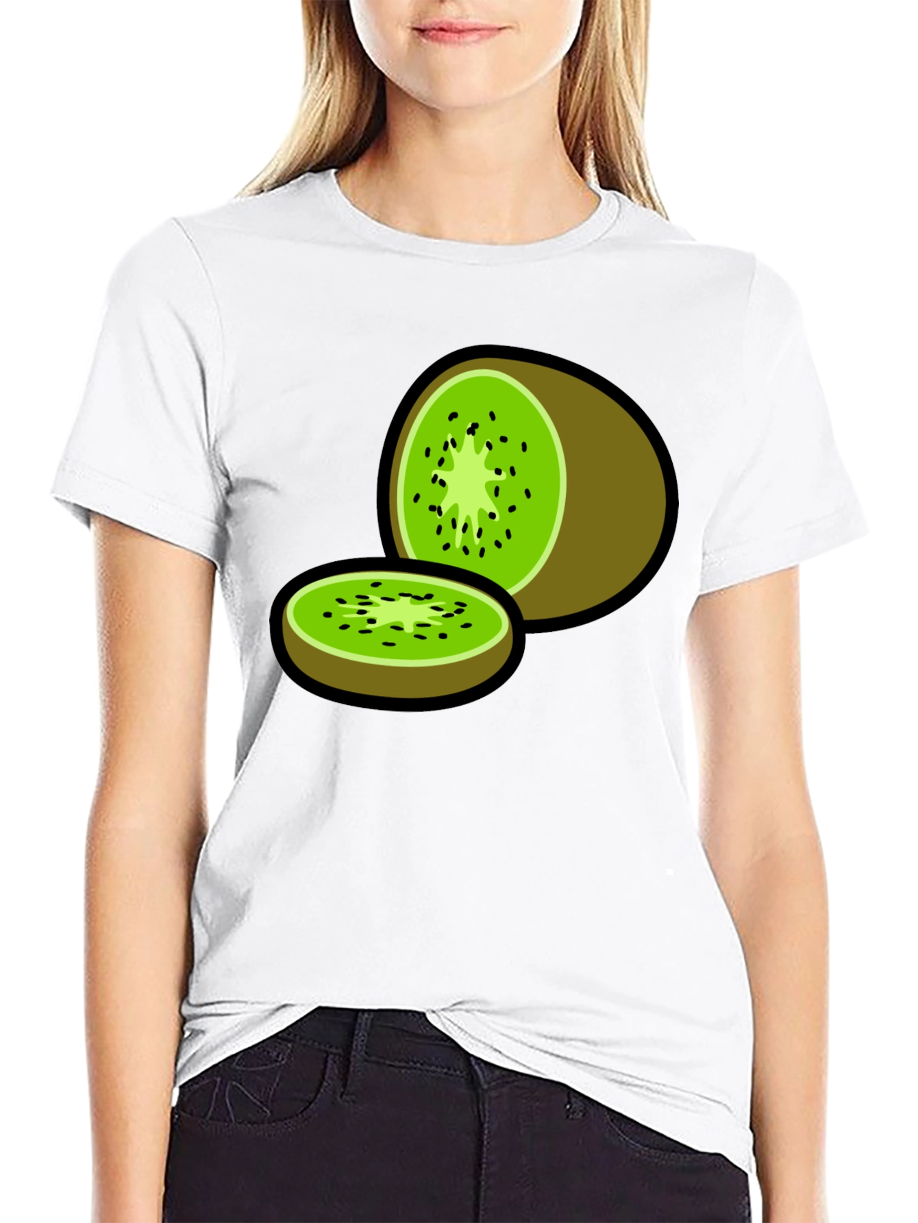 Kiwi Fruit Graphic Print T-Shirt