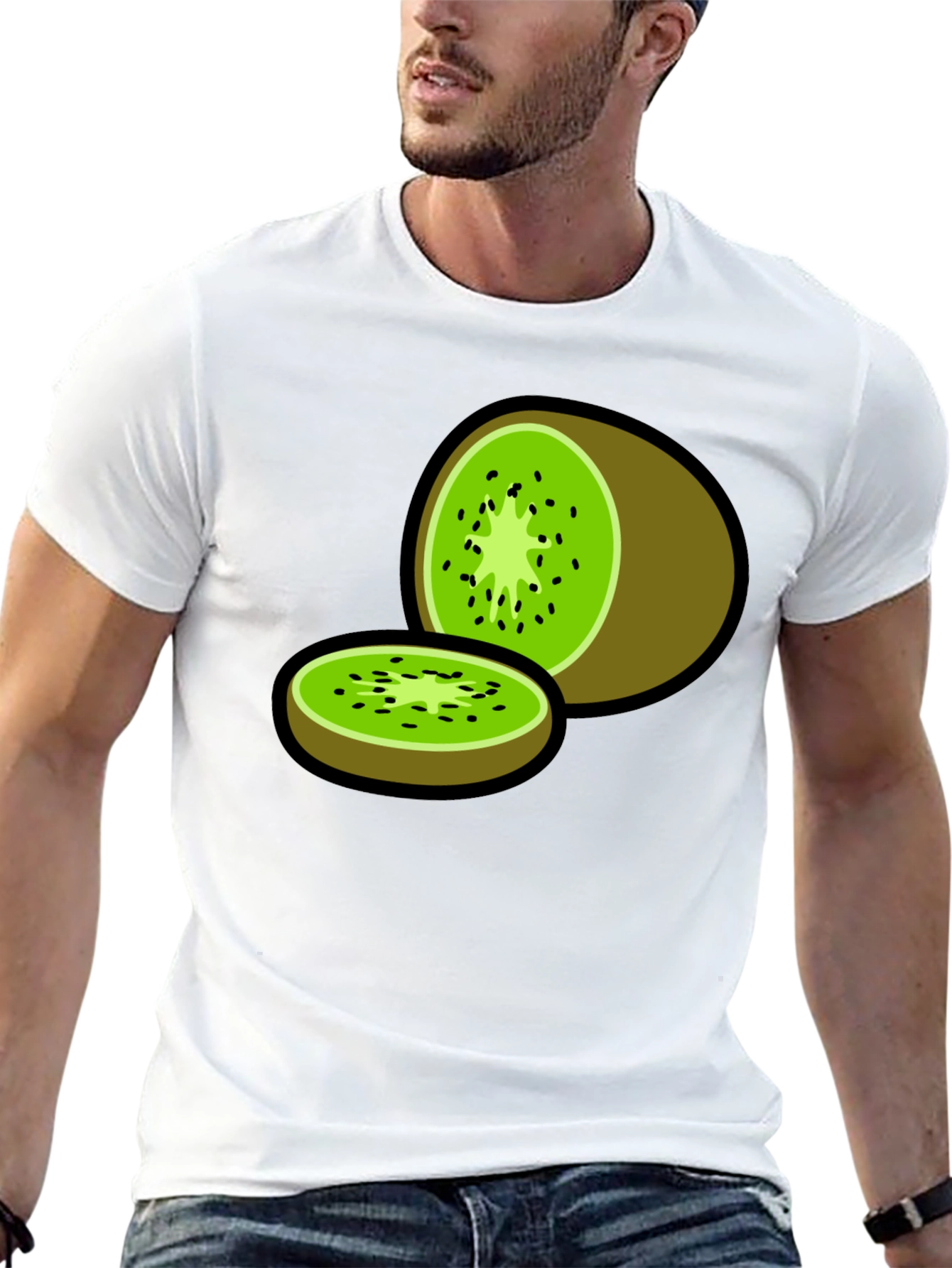 Kiwi Fruit Graphic Print T-Shirt