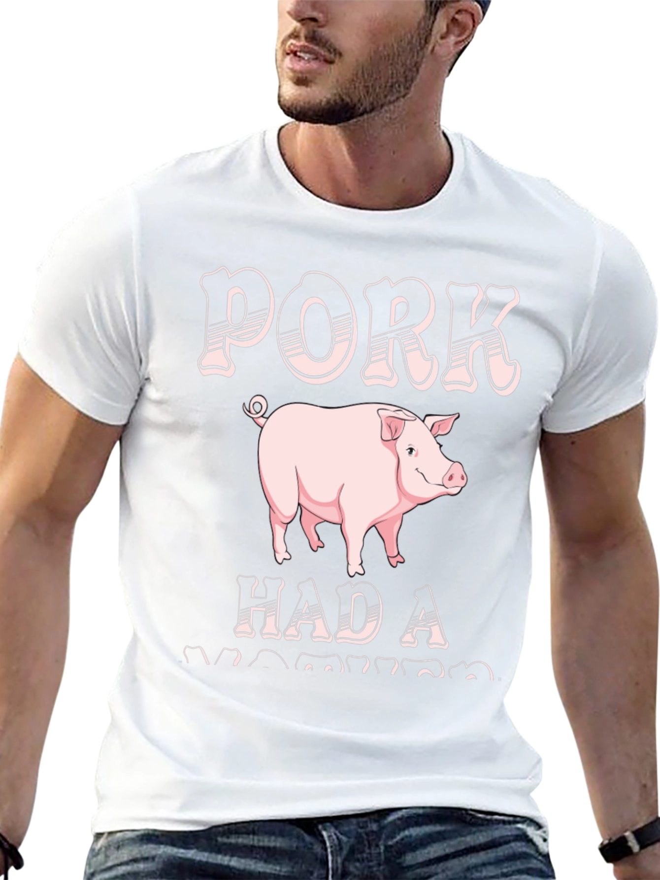 Pork Had A Wiener Funny Mens T-Shirt