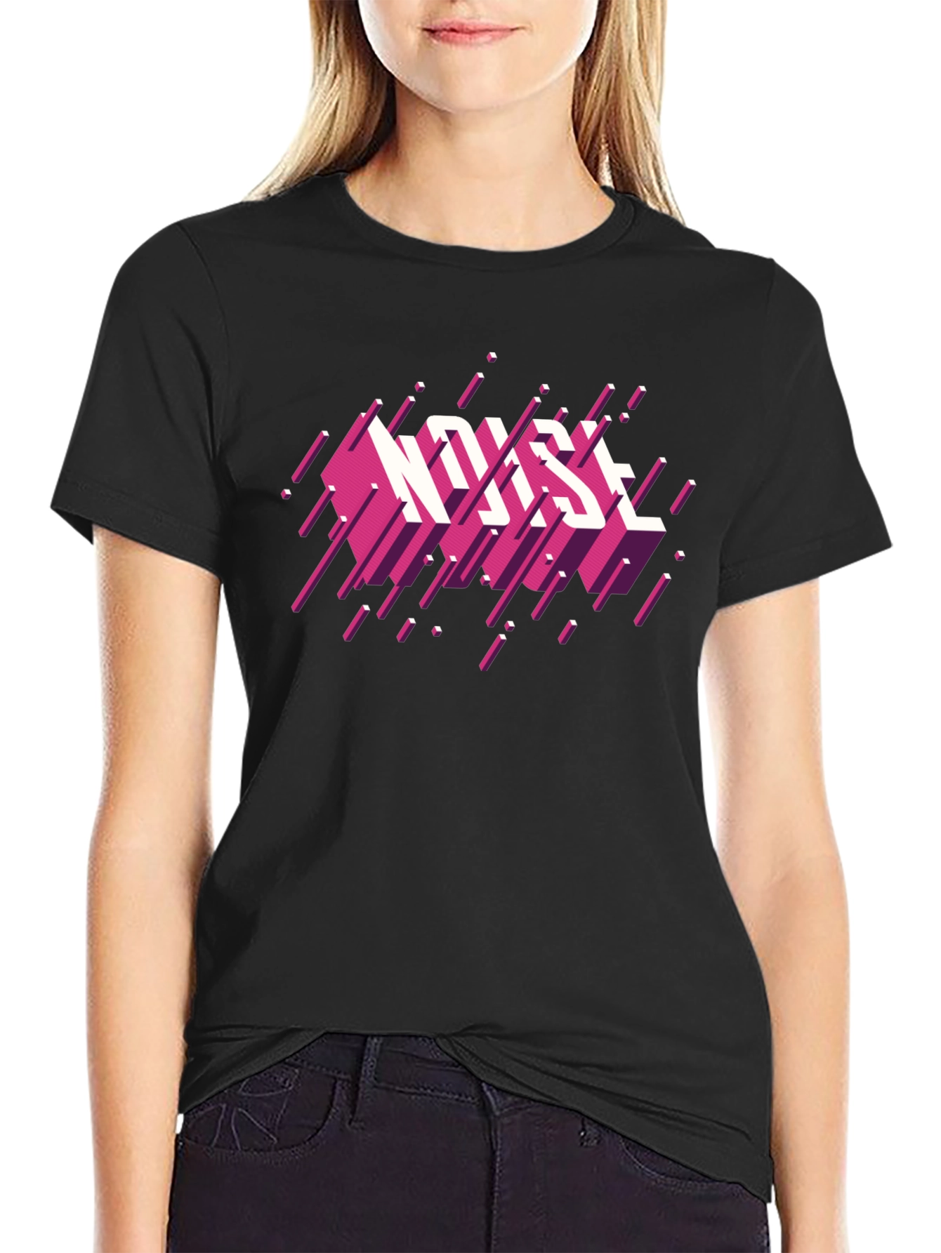 Retro Noise Graphic Black T-Shirt