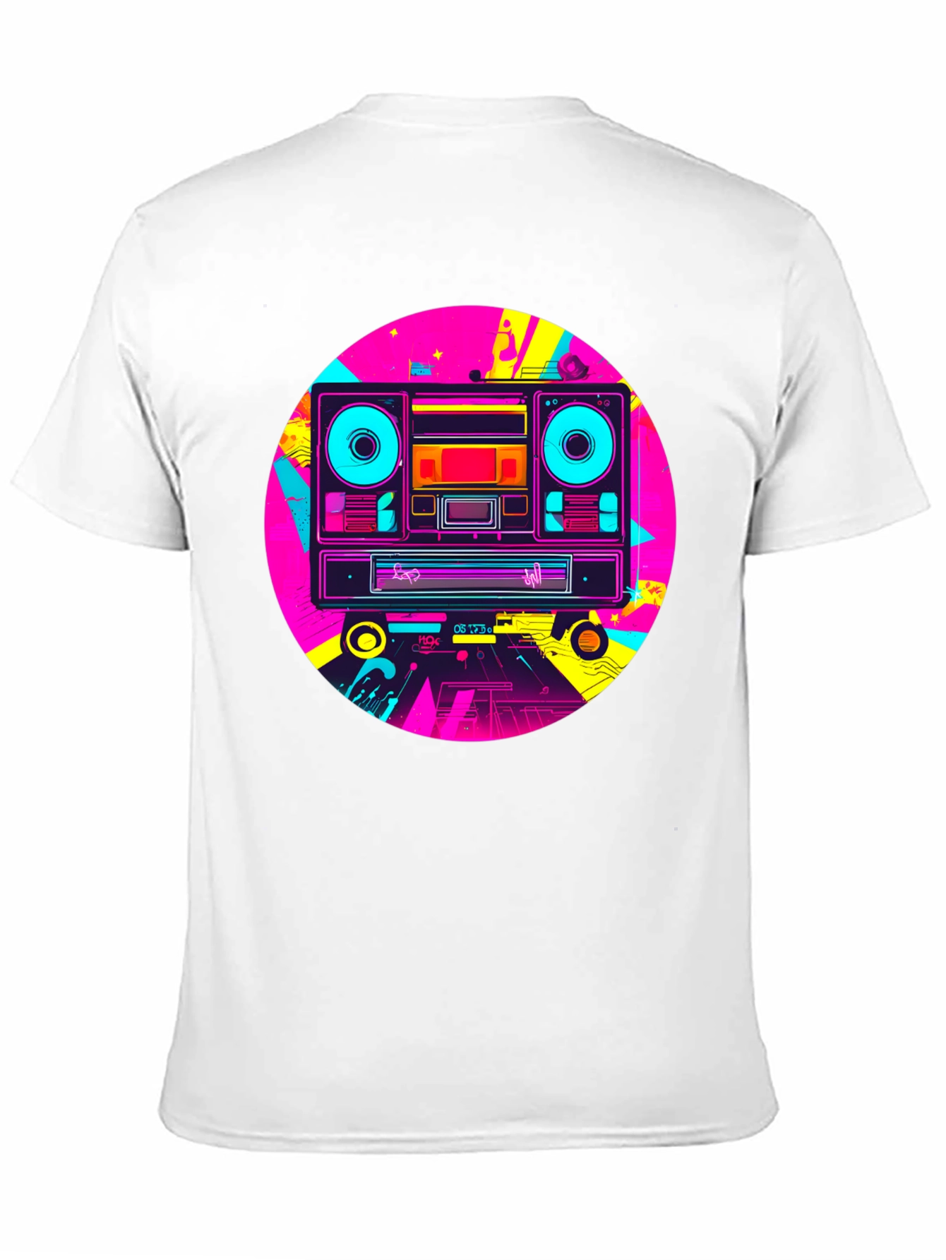 Retro Boombox Graphic T-Shirt - Black
