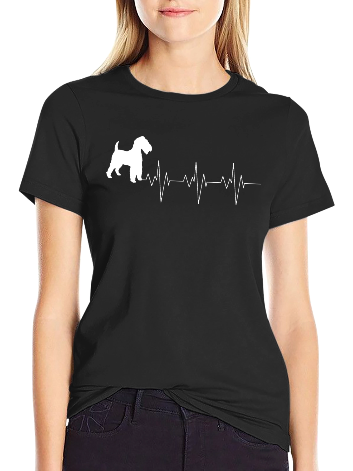 Dog Heartbeat Graphic T-Shirt - Unisex Black Tee