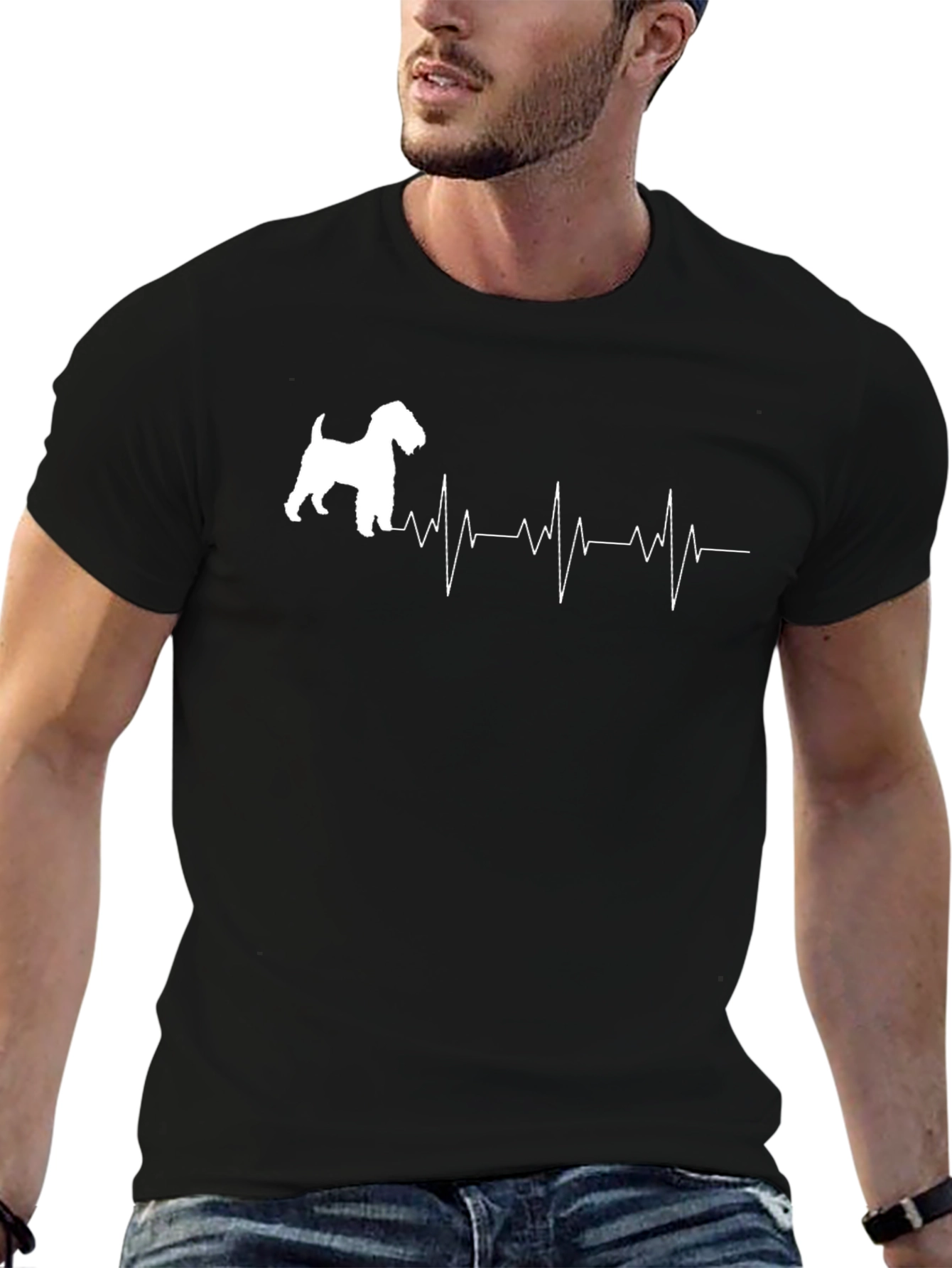 Dog Heartbeat Graphic T-Shirt - Unisex Black Tee