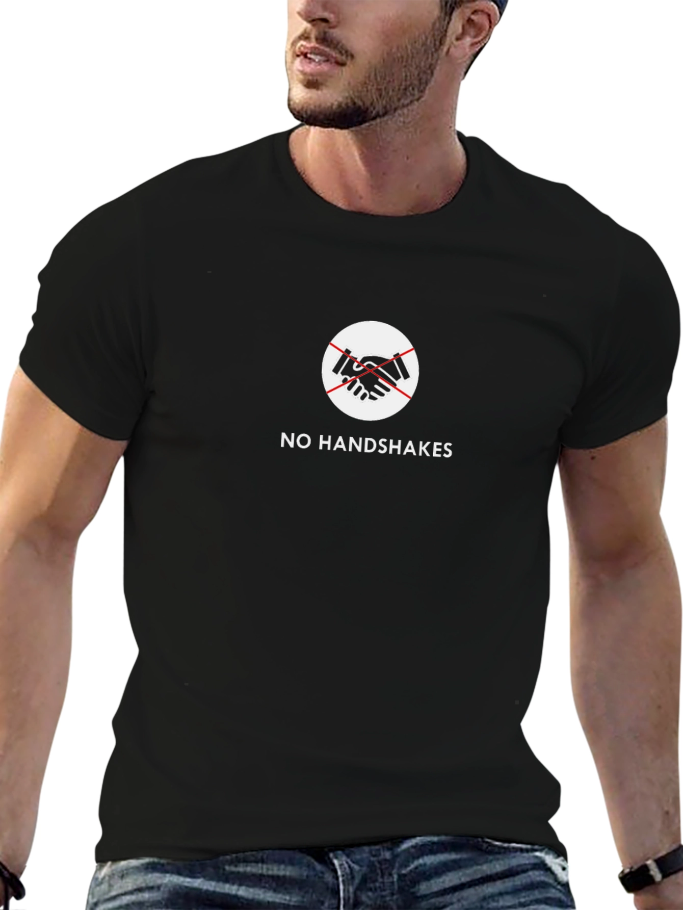 No Handshakes Graphic Tee - Social Distancing Apparel