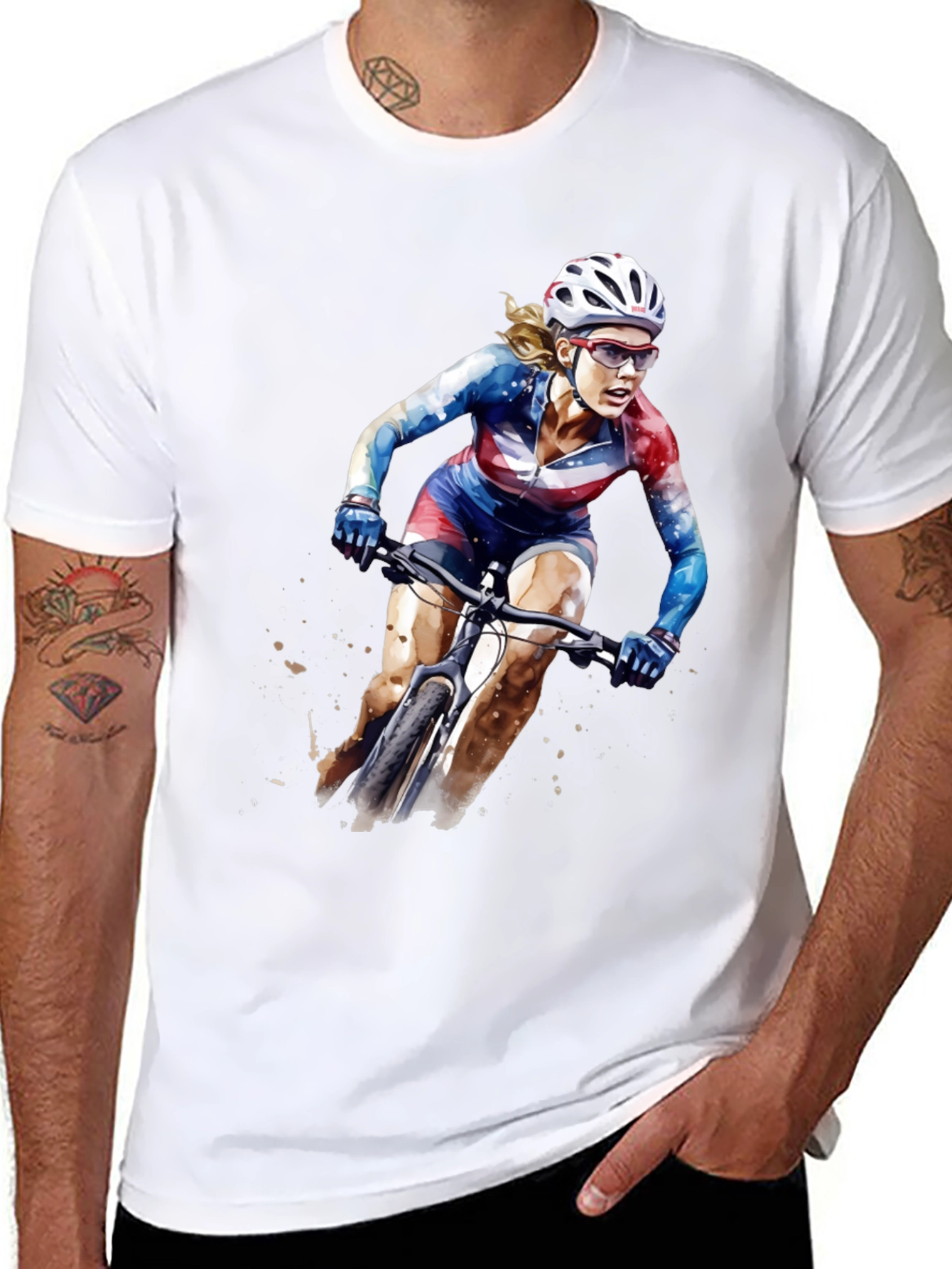 USA Cycling Watercolor T-Shirt