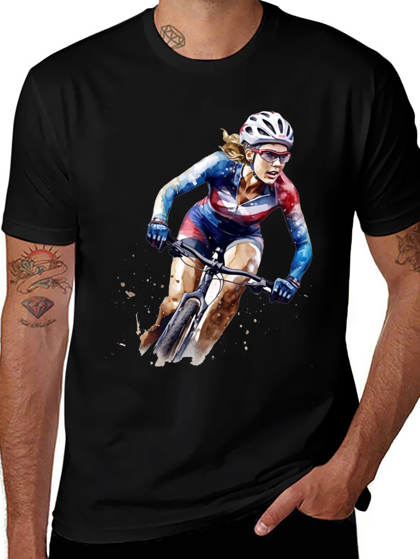 USA Cycling Watercolor T-Shirt