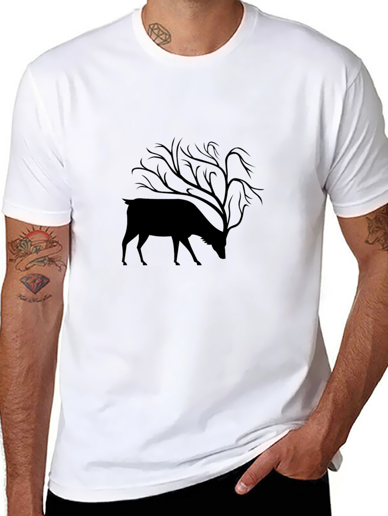 Nature Deer Tree T-Shirt - Stylish Graphic Tee