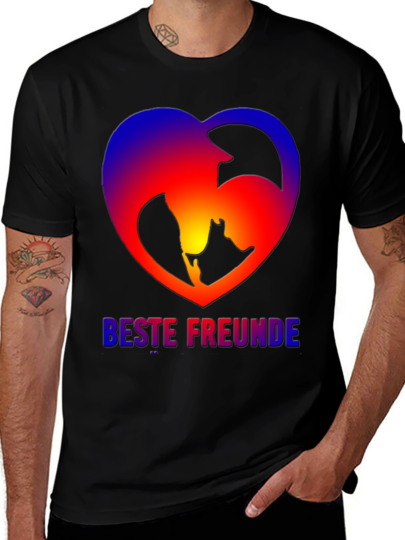 Best Friends Dog & Owner Heart T-Shirt