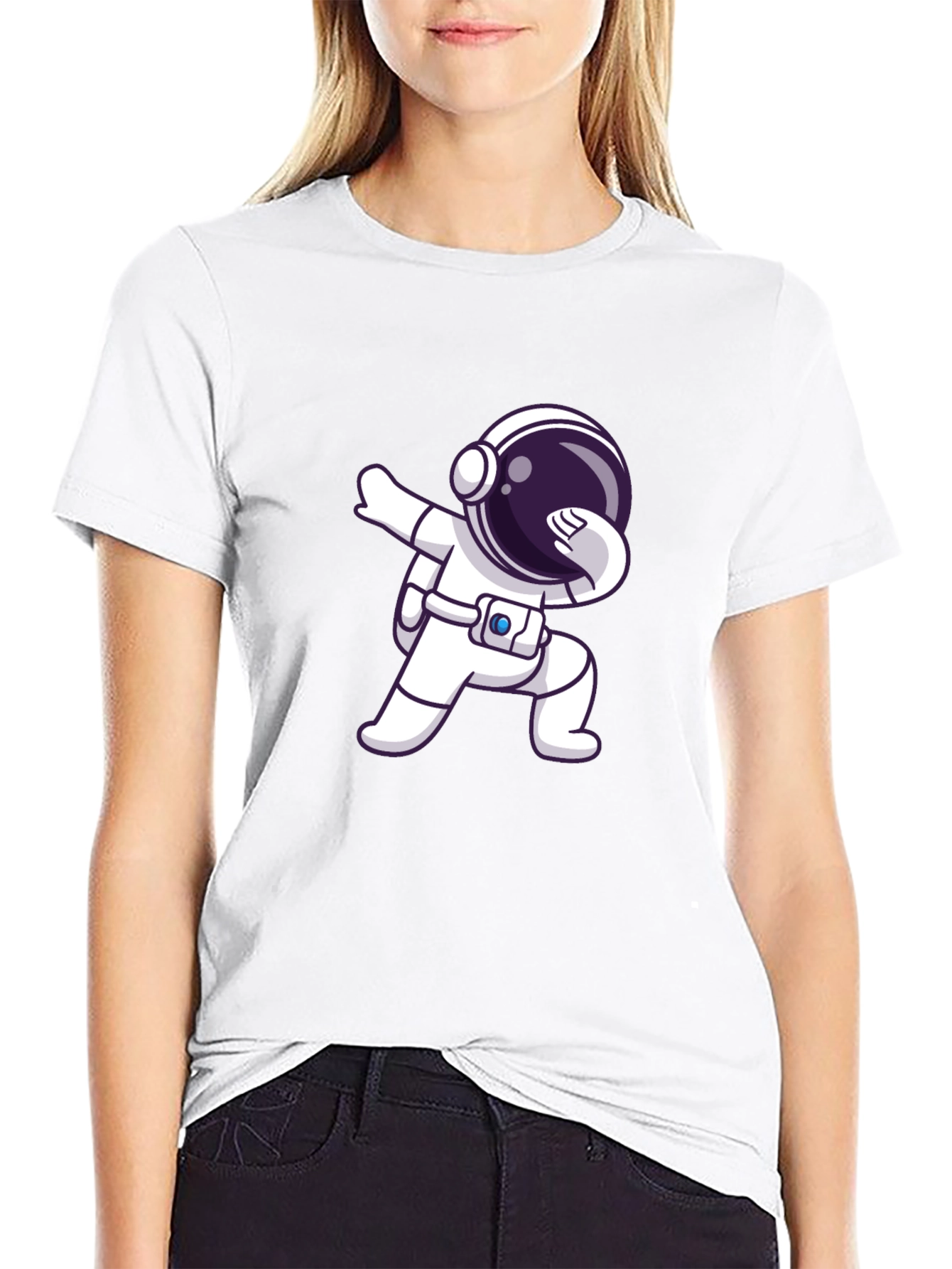 Astronaut Dab Black T-Shirt - Space Lover Gift