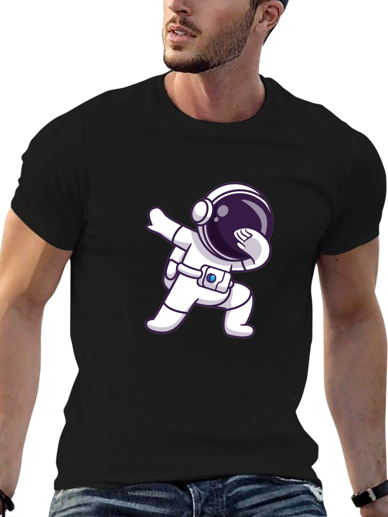 Astronaut Dab Black T-Shirt - Space Lover Gift
