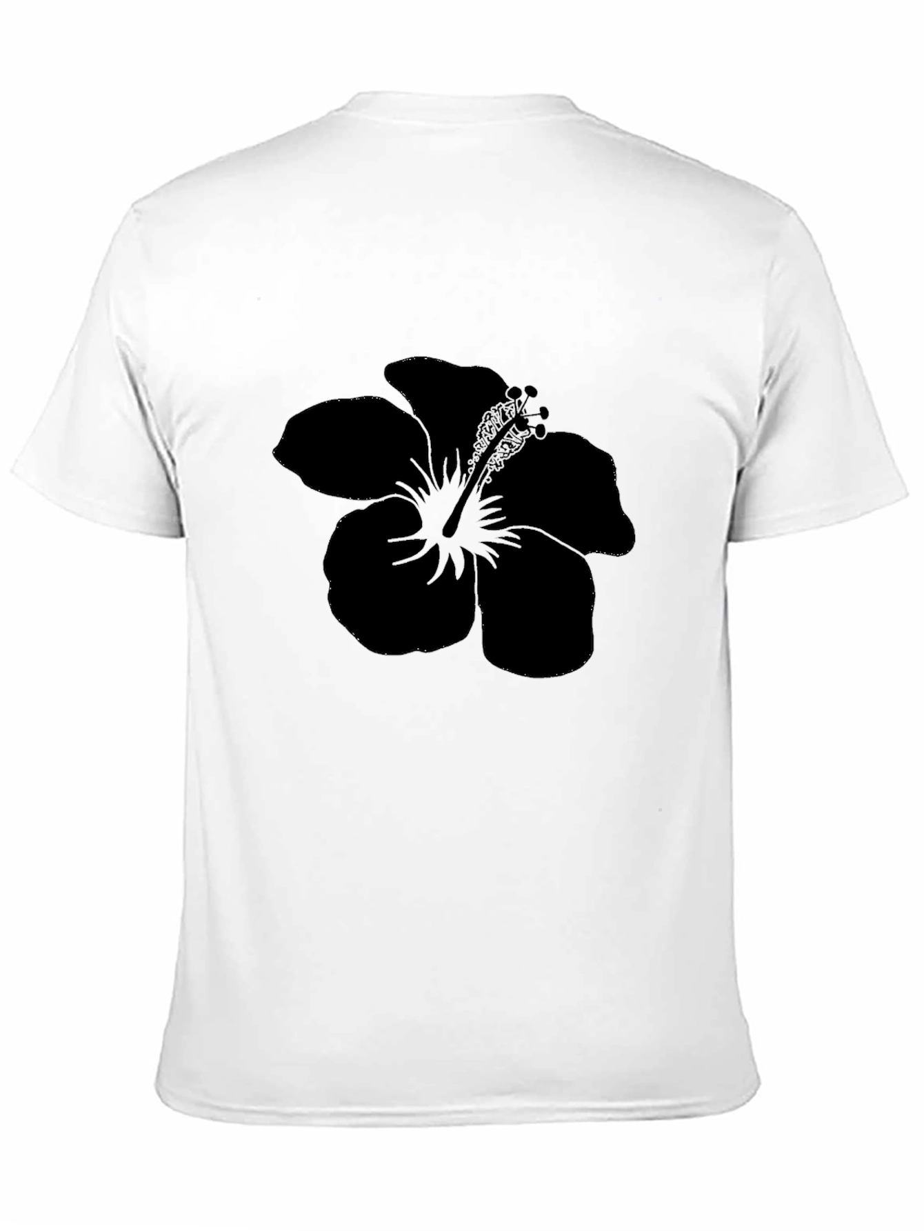 Black Hibiscus Flower Graphic Tee