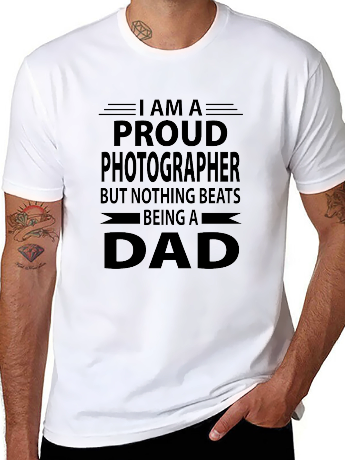 Proud Photographer Dad Black T-Shirt