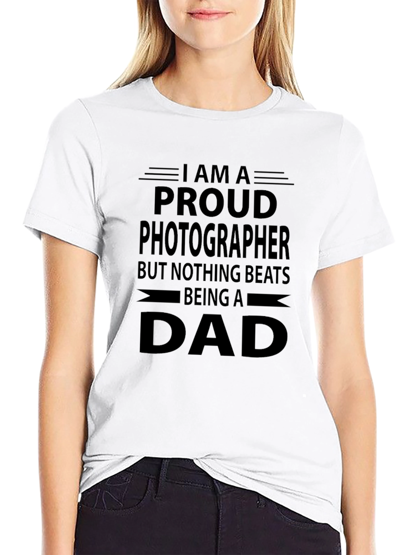 Proud Photographer Dad Black T-Shirt